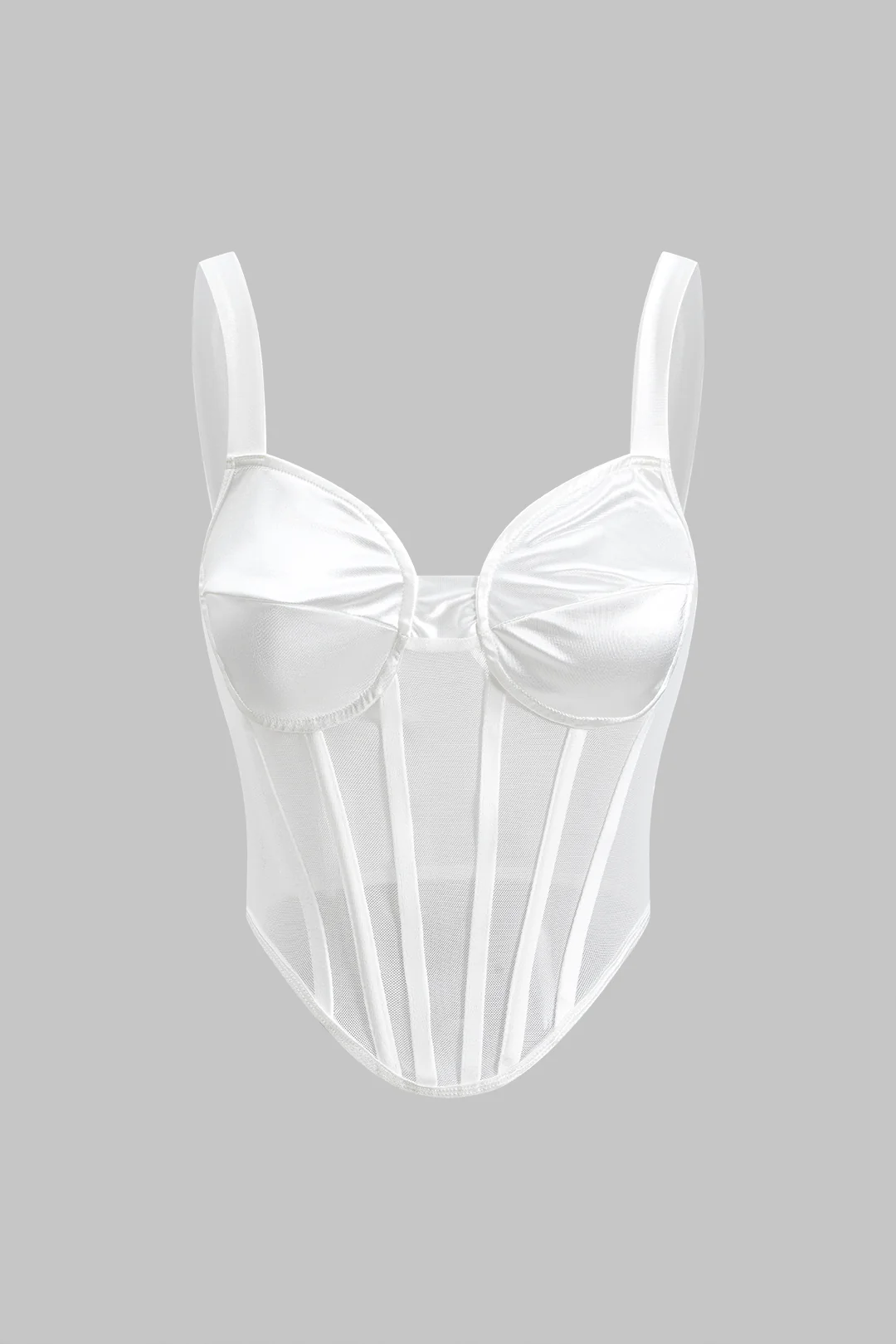 Satin Mesh Patchwork Slip Cami Top