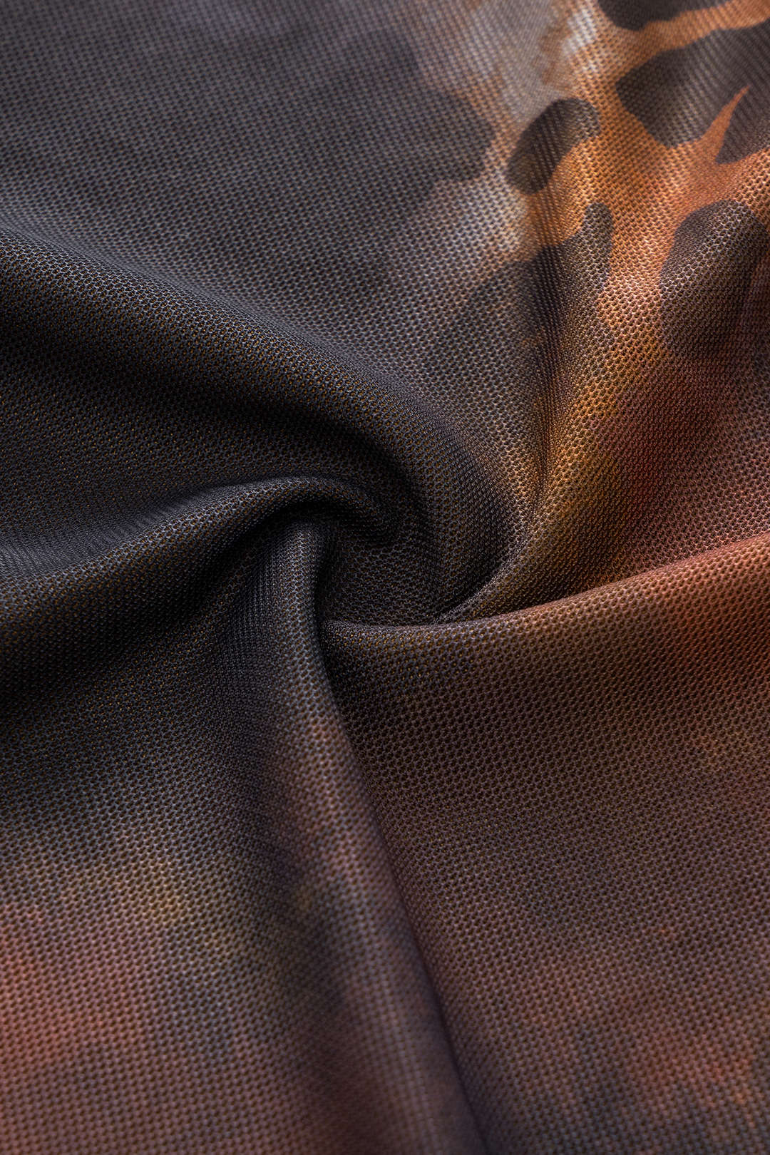 Mesh Tie Dye Print Metallic Decor Beaded V-Neck Halter Backless Cut Out Sleeveless Maxi Dress