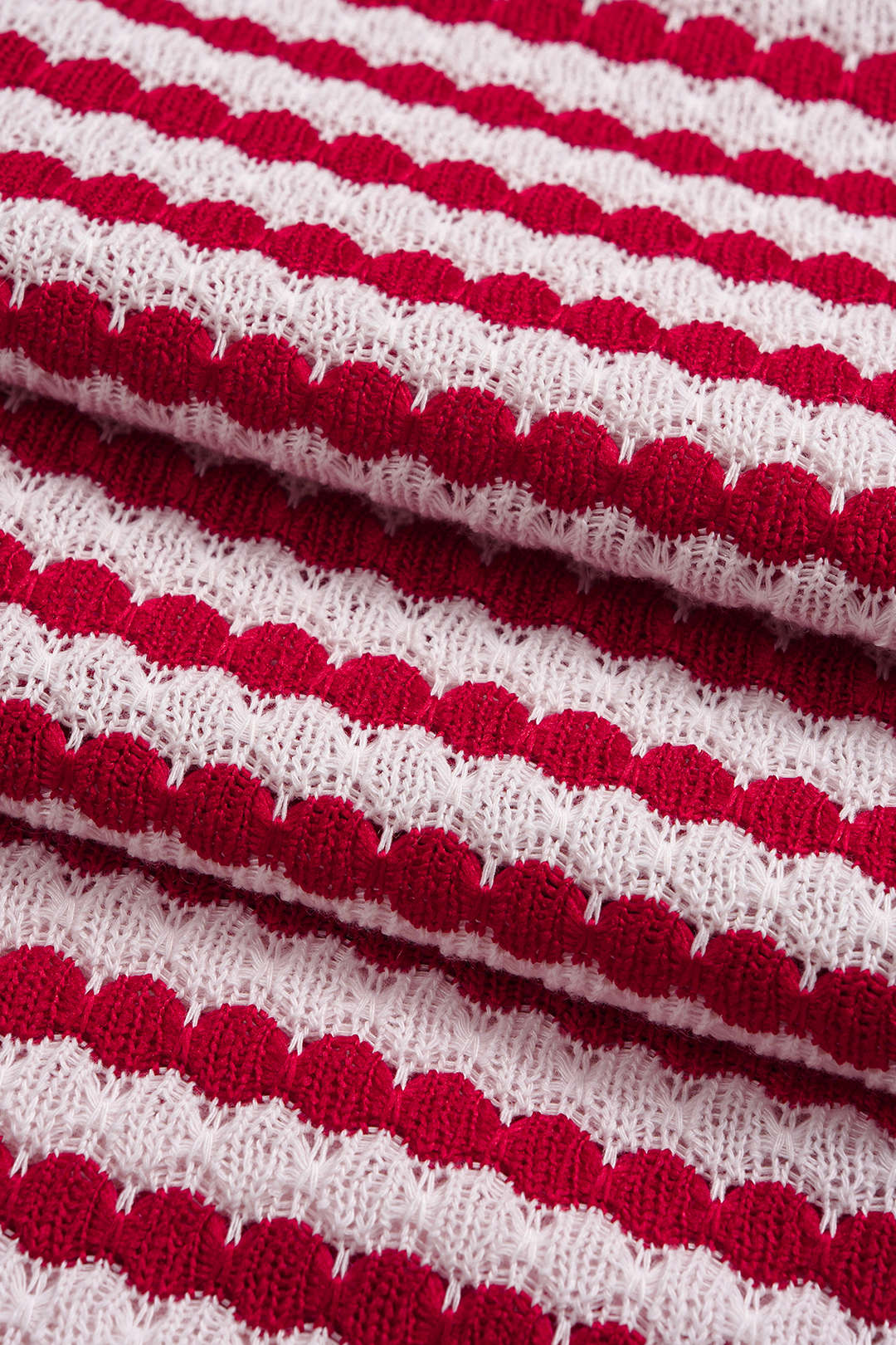 Stripes Print Knit Round Neck Long Sleeve Dress