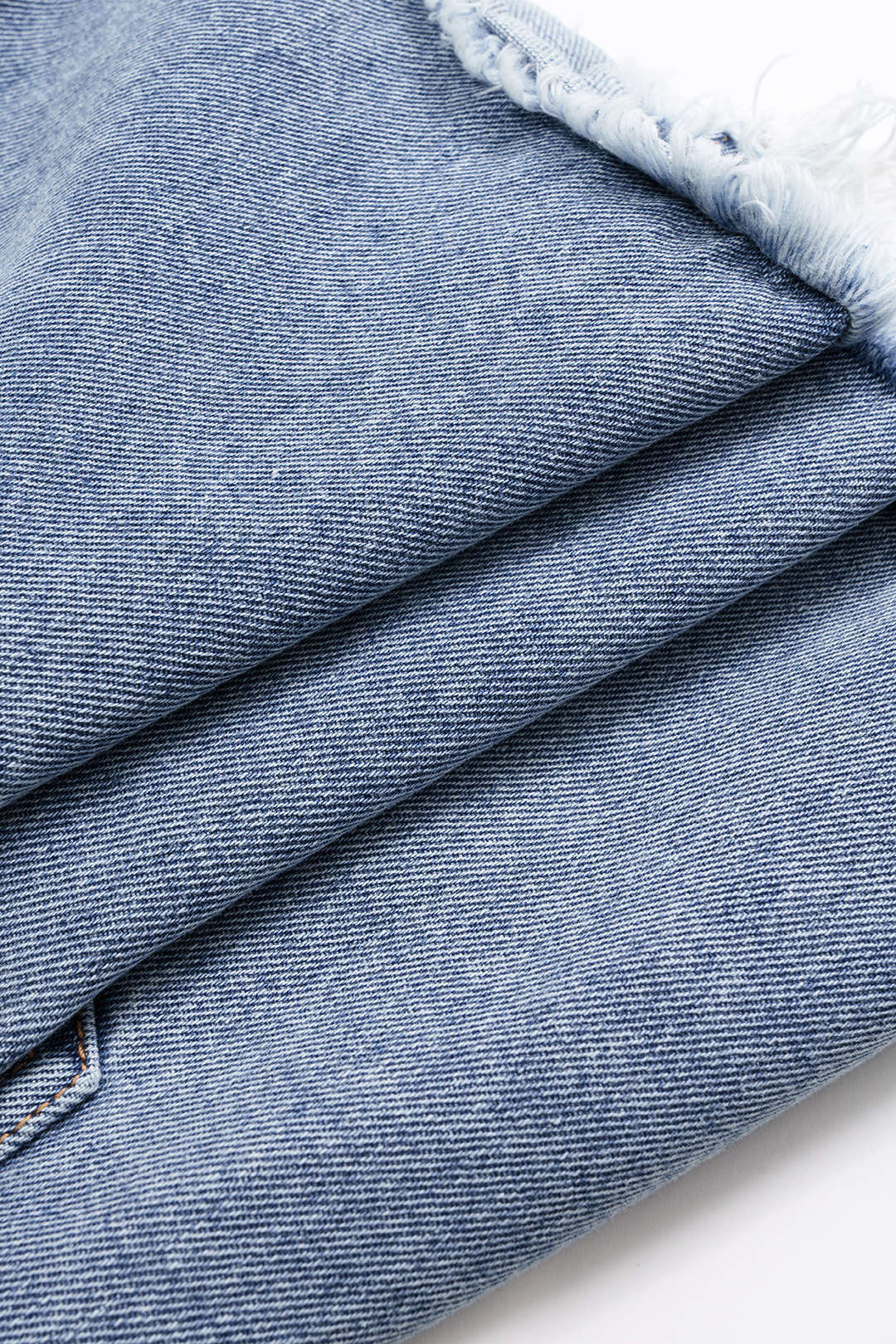 Denim Asymmetrical Ripped Frayed Skirt