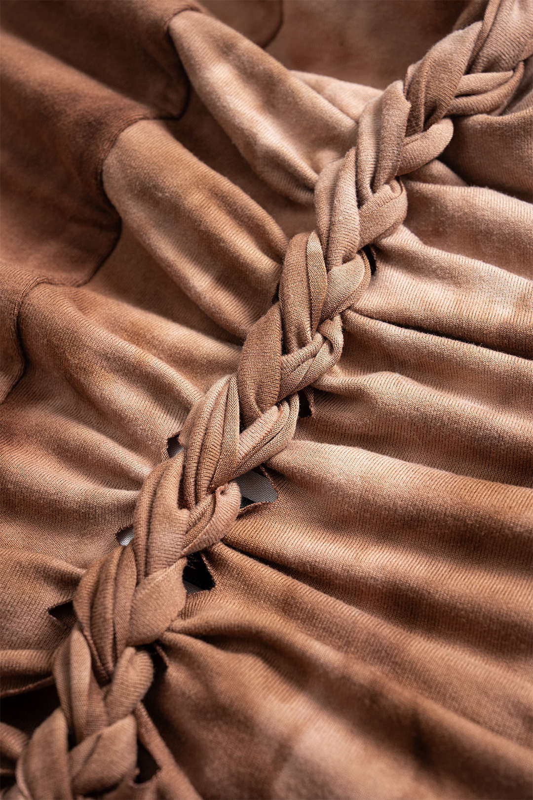 Cut-Out Detail Ruched Backless Sleeveless Mid-Length Dress