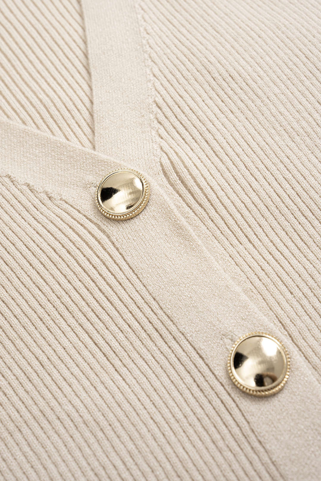 Knit Button V-Neck Short Sleeve Dress