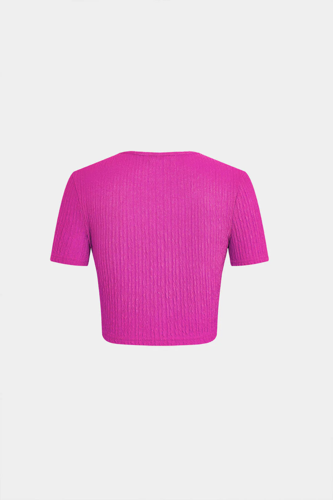 Textured Cropped Top and Drawstring Ruched Skirt Outfit Set