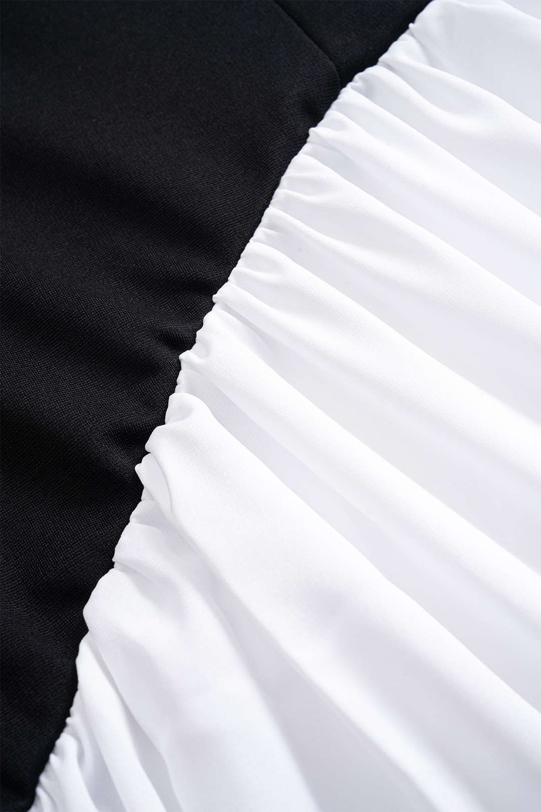 Contrast Satin Ruched Slit Strapless Maxi Dress