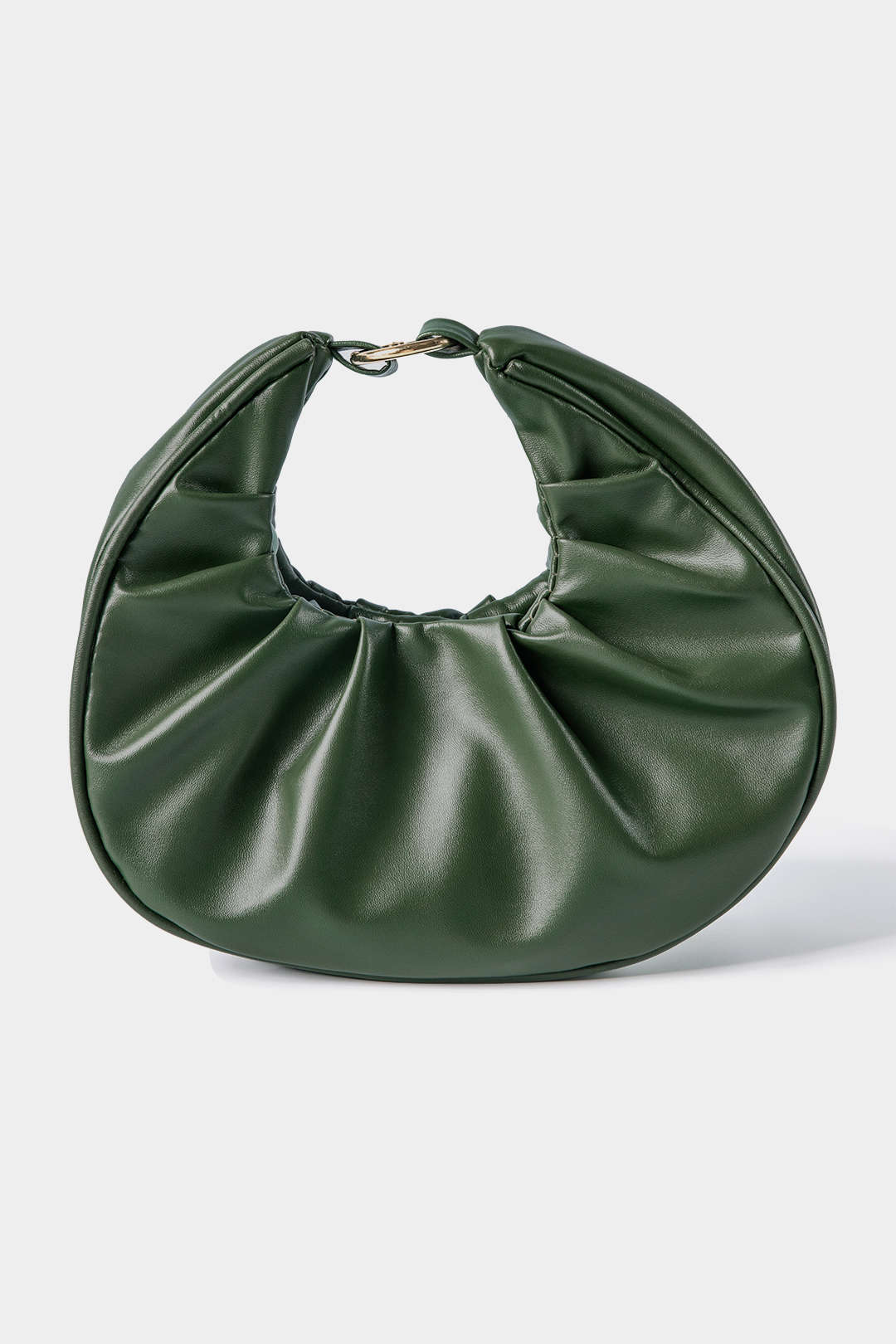 Faux Leather Ruched Carry Tote