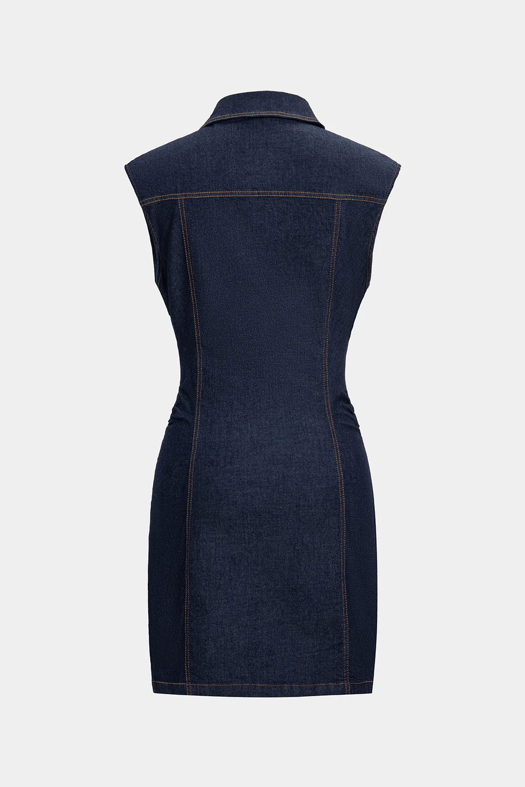 Denim Button Front Sleeveless Dress