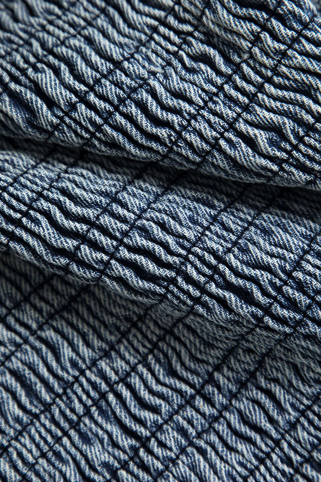 Solid Denim Shirred Strapless Ruched Mini Dress