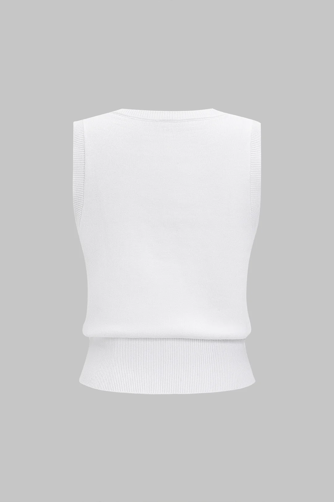 Knit Button Sleeveless Vest