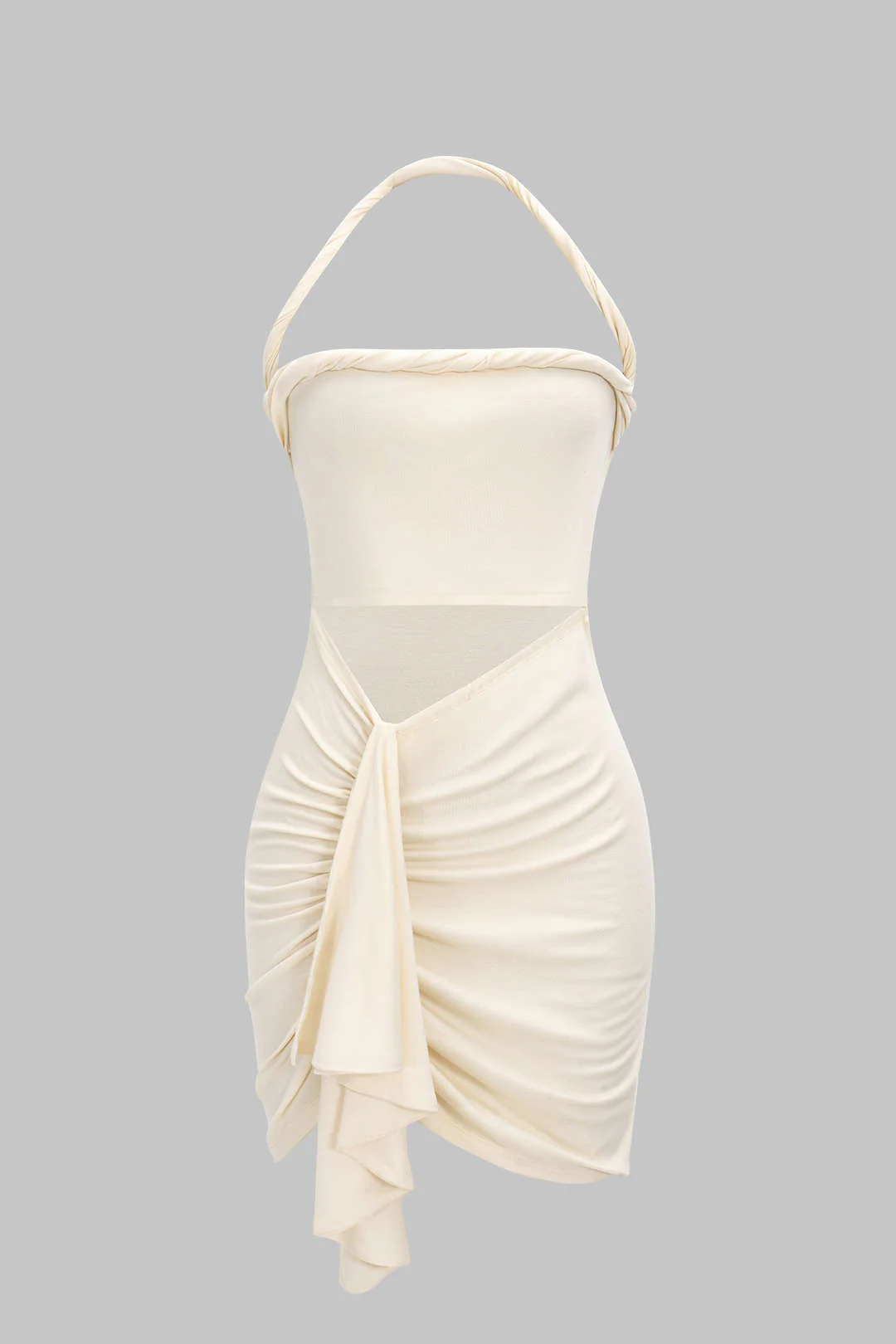 Asymmetrical Twist Knot Sleeveless Midi Dress