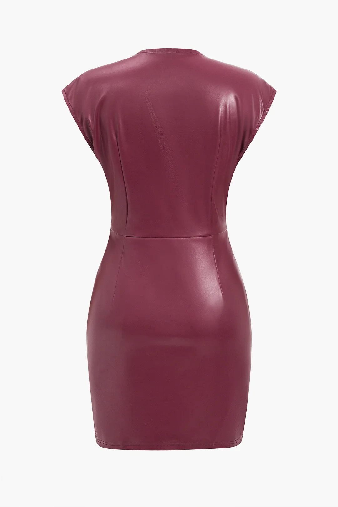 Faux Leather Buttoned Mini Dress