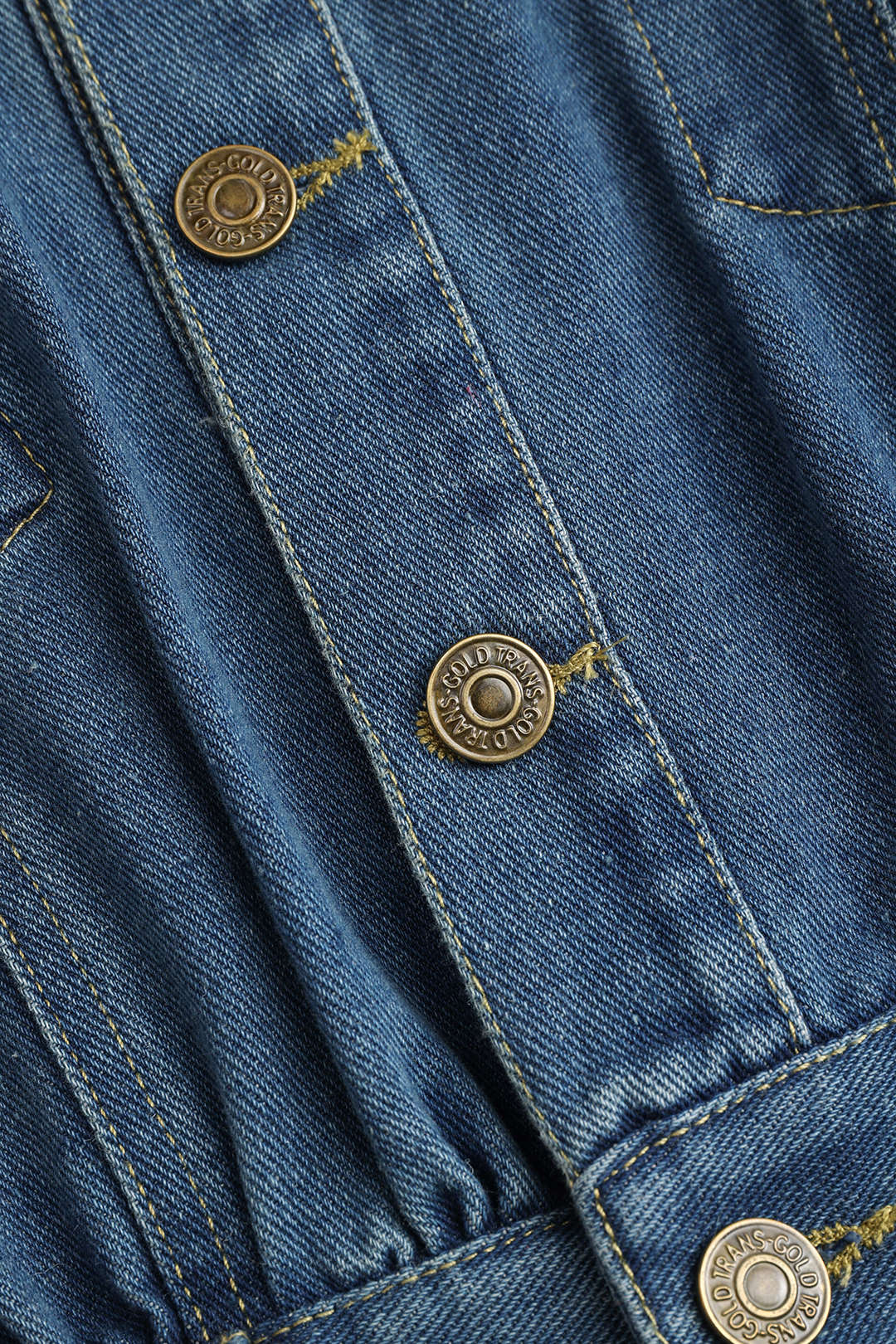 Denim Buttoned Long-Sleeve Jumpsuit