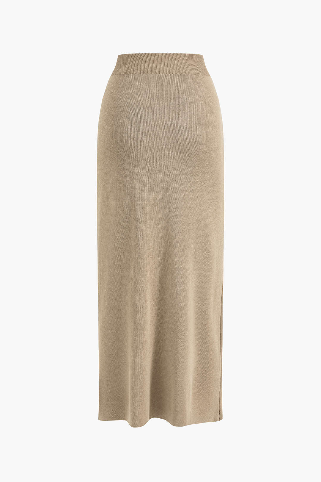 Cropped Button-Up Knit Top and Maxi Skirt Ensemble