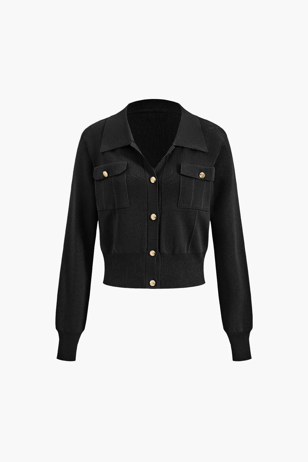 Cropped Button-Up Knit Top and Maxi Skirt Ensemble