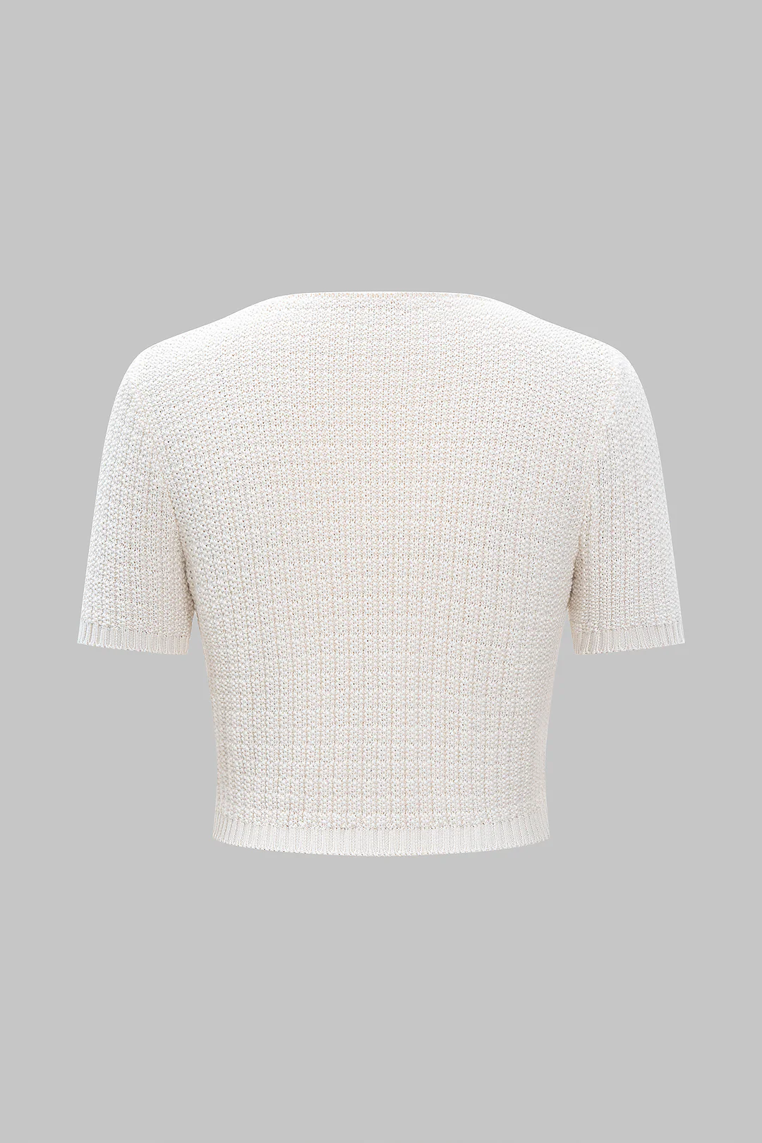 Knit Button Short-Sleeve Top