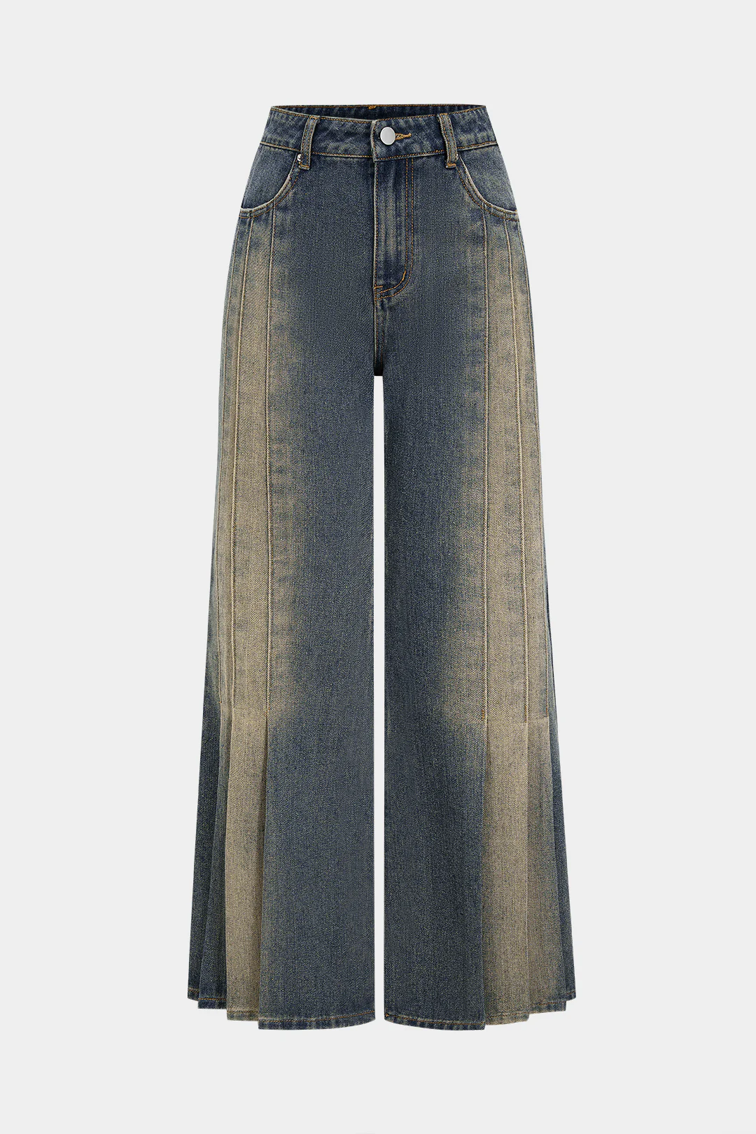 Pleated Denim Jeans