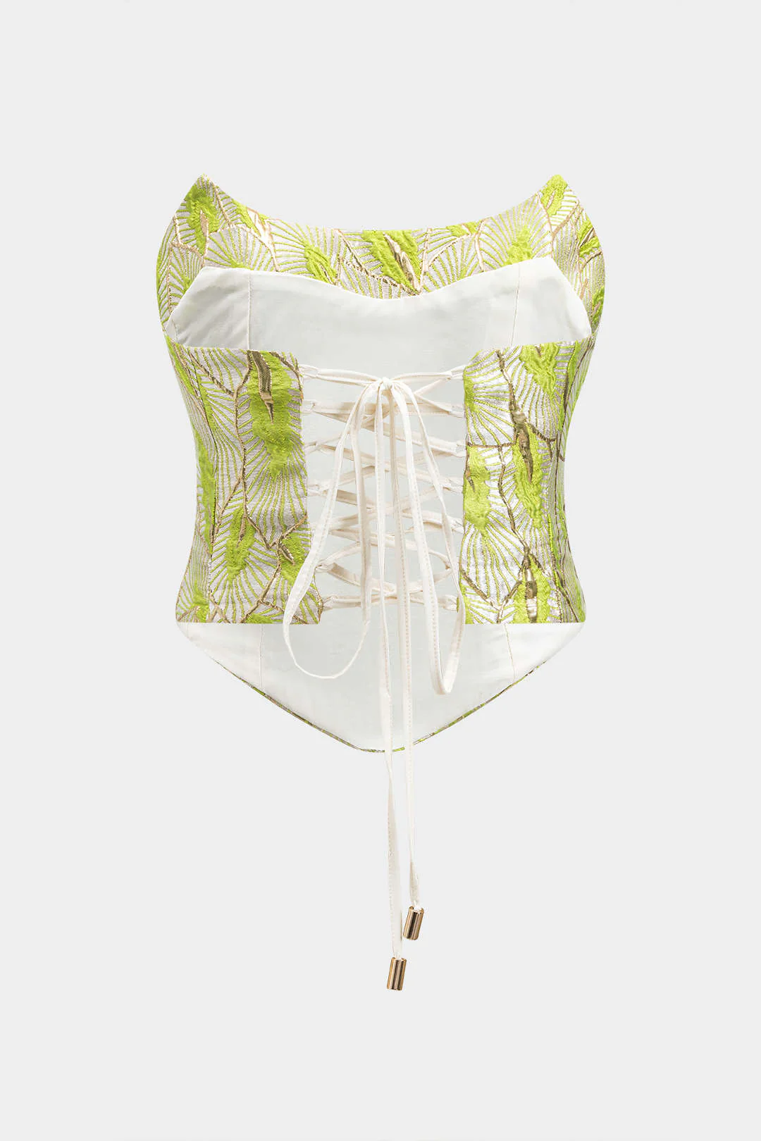 Jacquard Tie Back Tube Top And Skirt Set