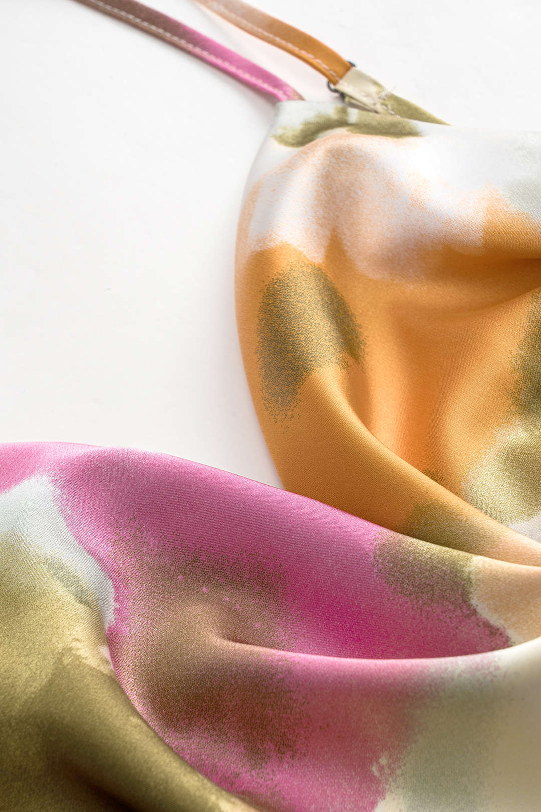 Plus Size Floral Print Satin Ruched Slip Mini Dress