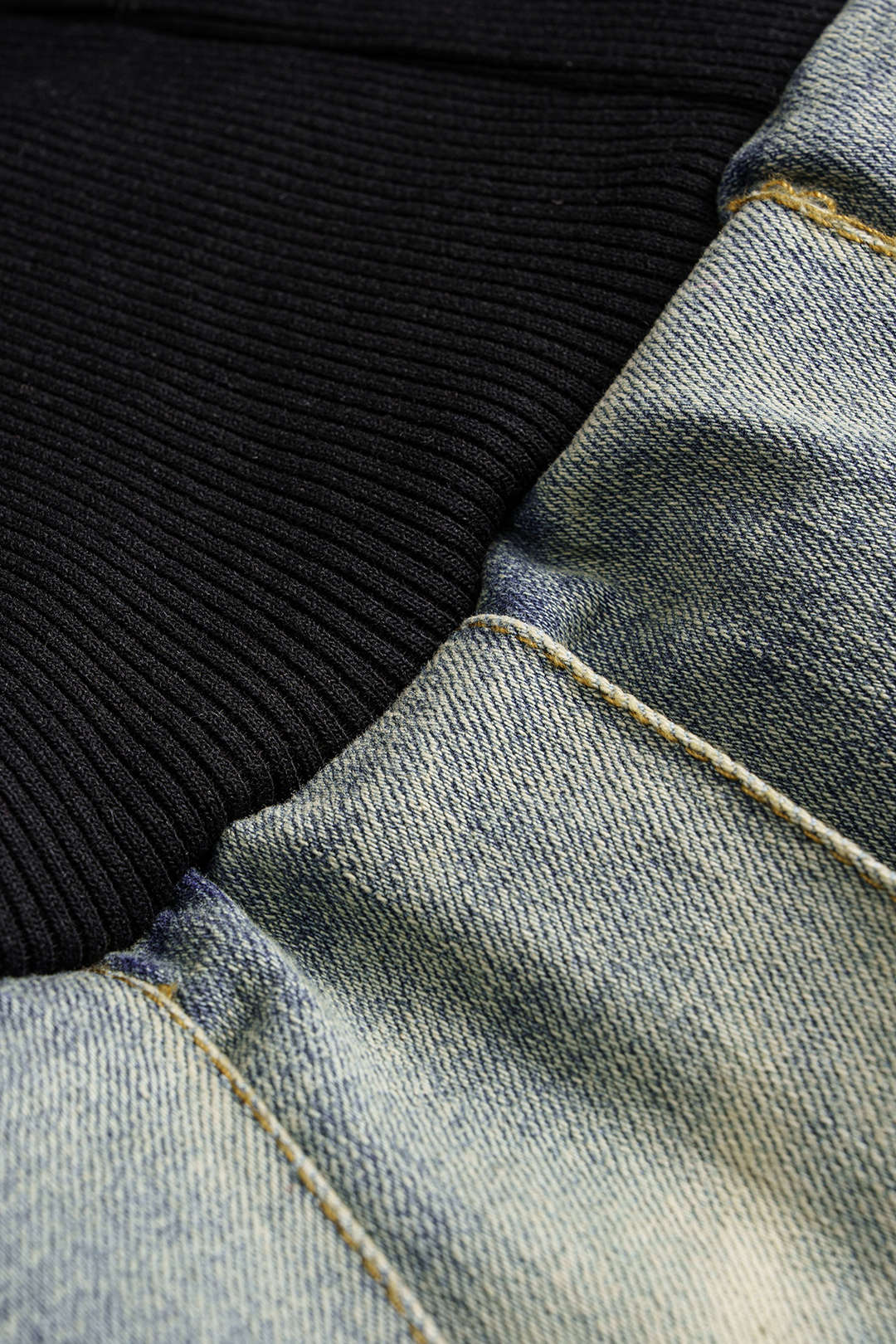 Denim Patchwork Zipper Mini Skirt