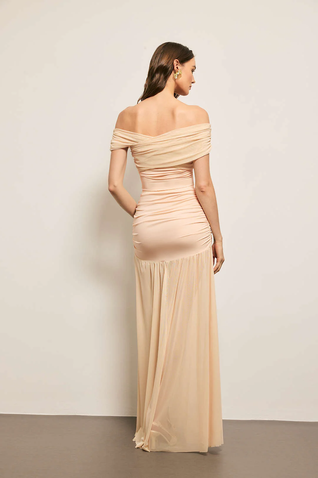 Ruched Patchwork Top and Skirt Outfit Set