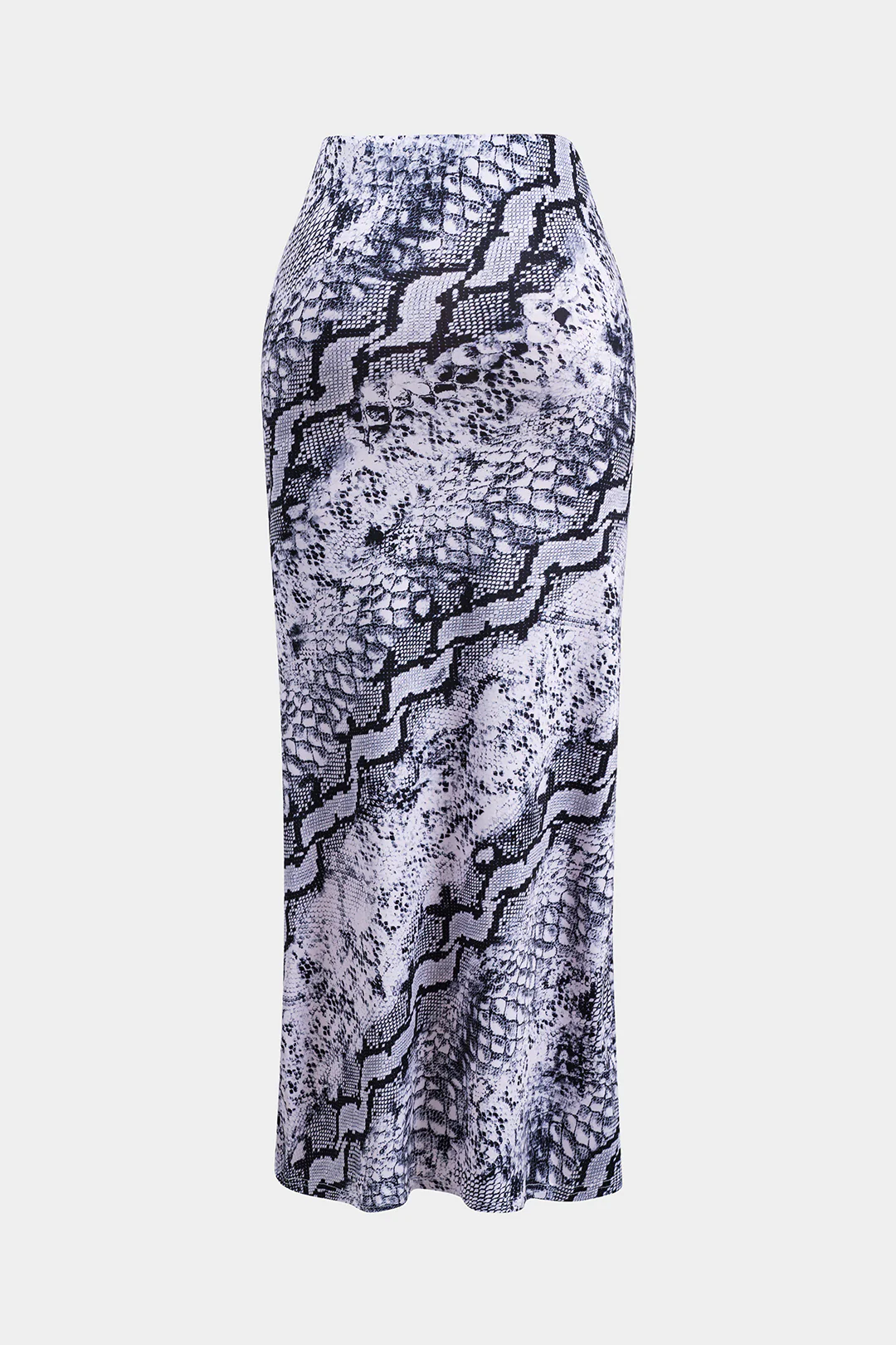 Snake Print Cowl Neck Top and Skirt Set