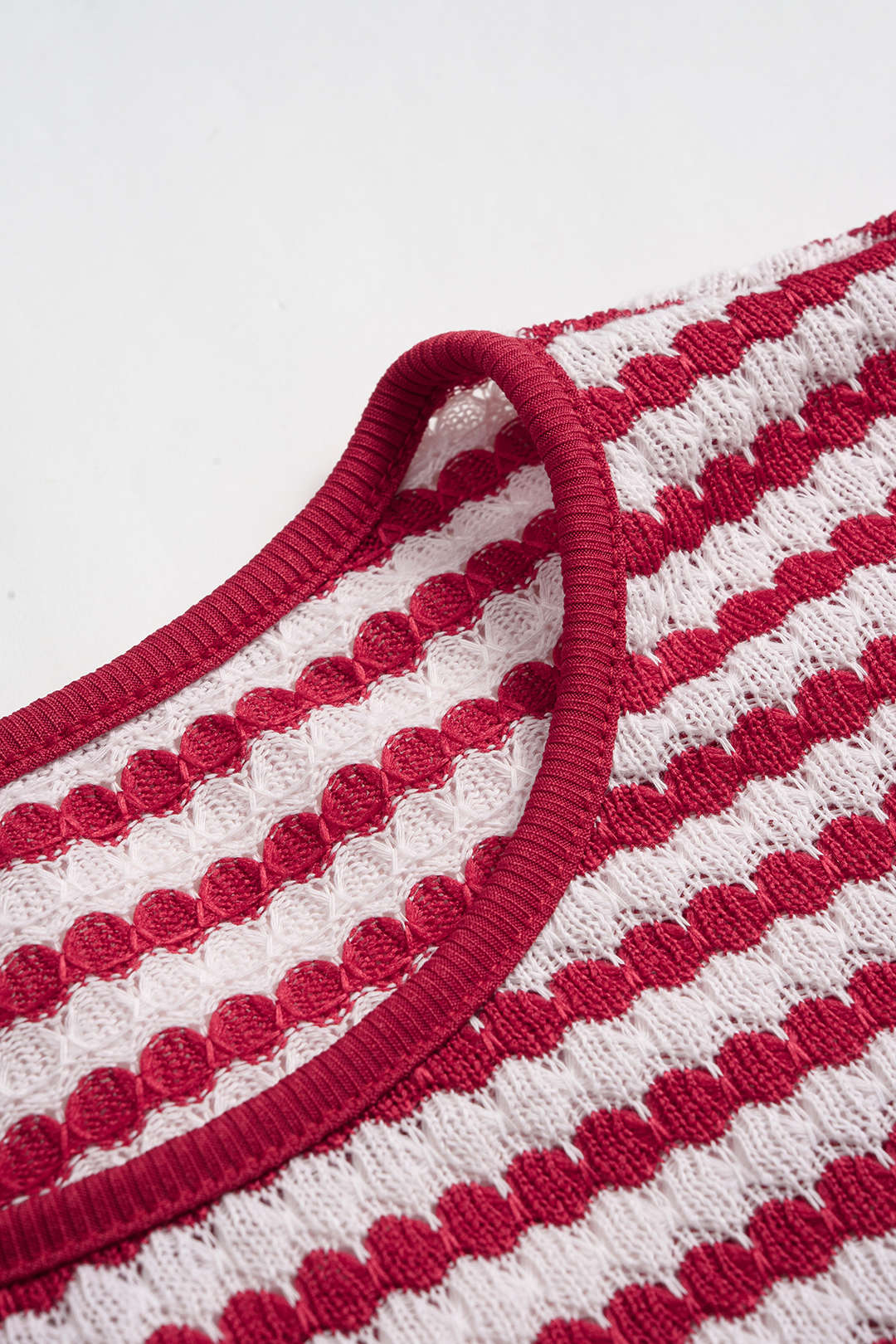 Stripes Print Knit Round Neck Long Sleeve Dress