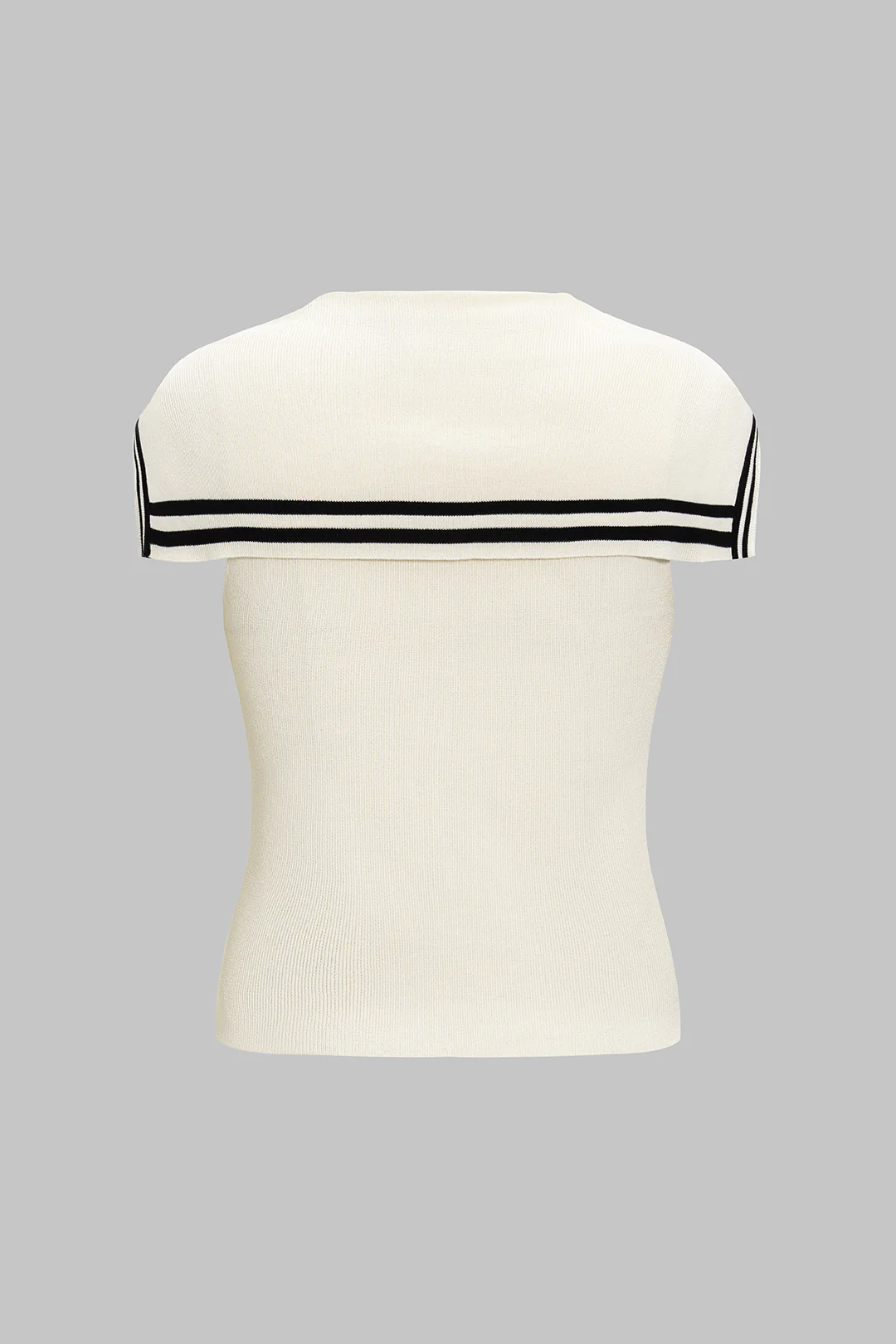 Knit V-Neck Contrast Button Tank Top