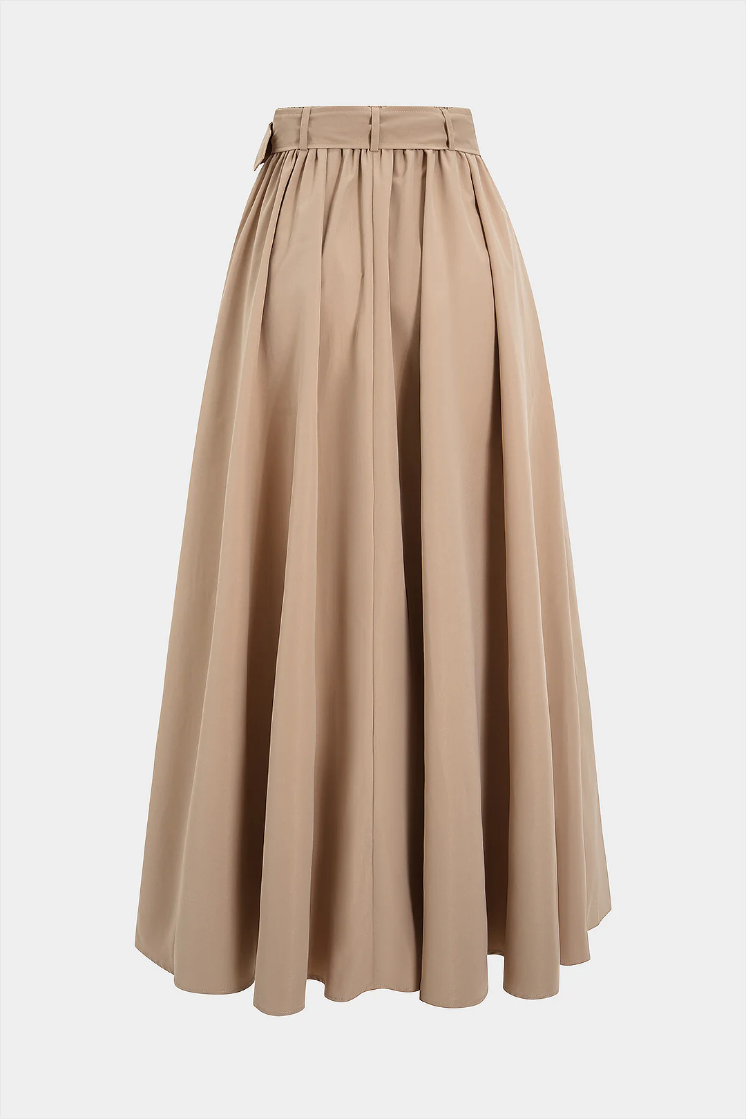 High Waist Zipper Pocket Belted Skirt