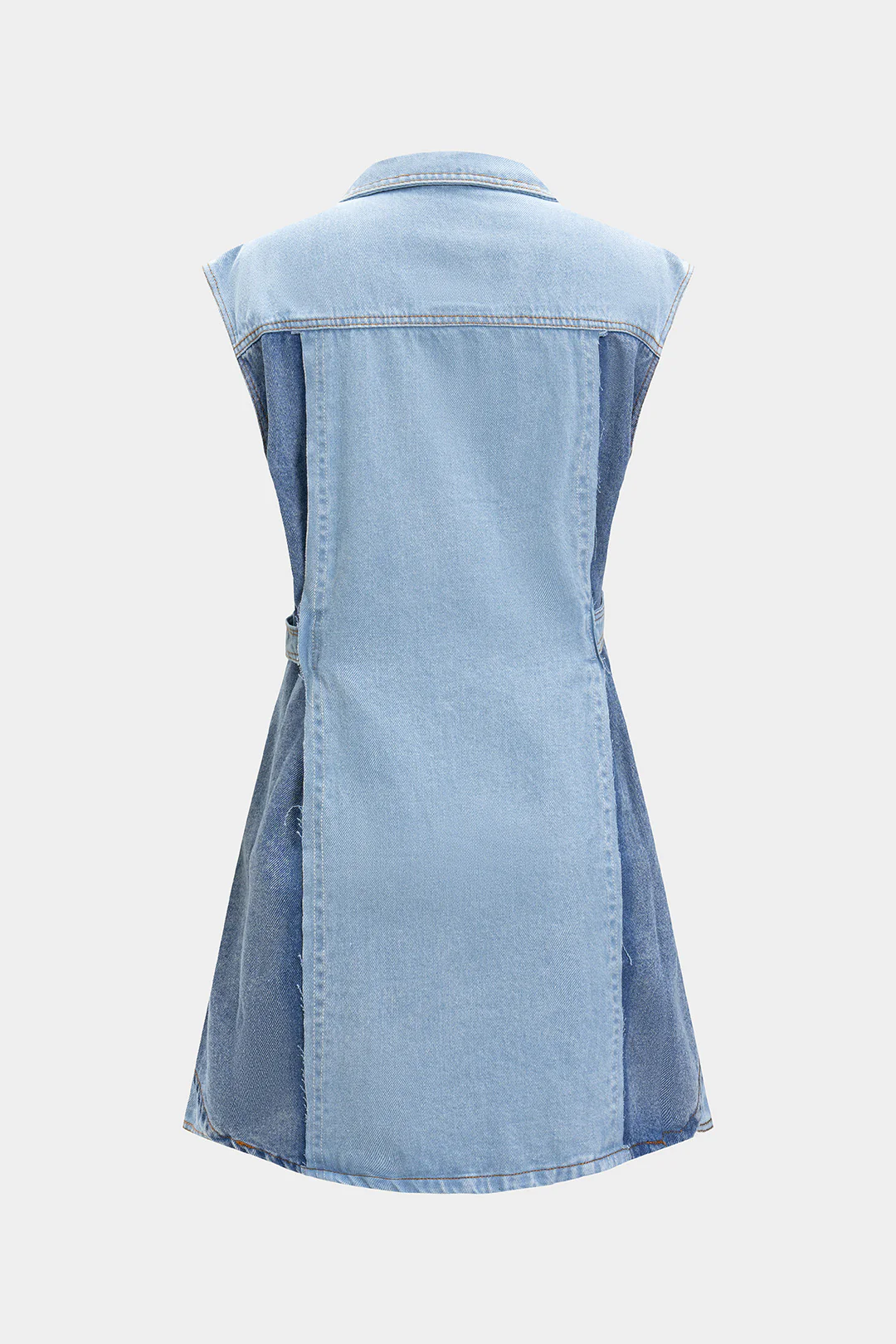 Denim Patchwork Button Dress