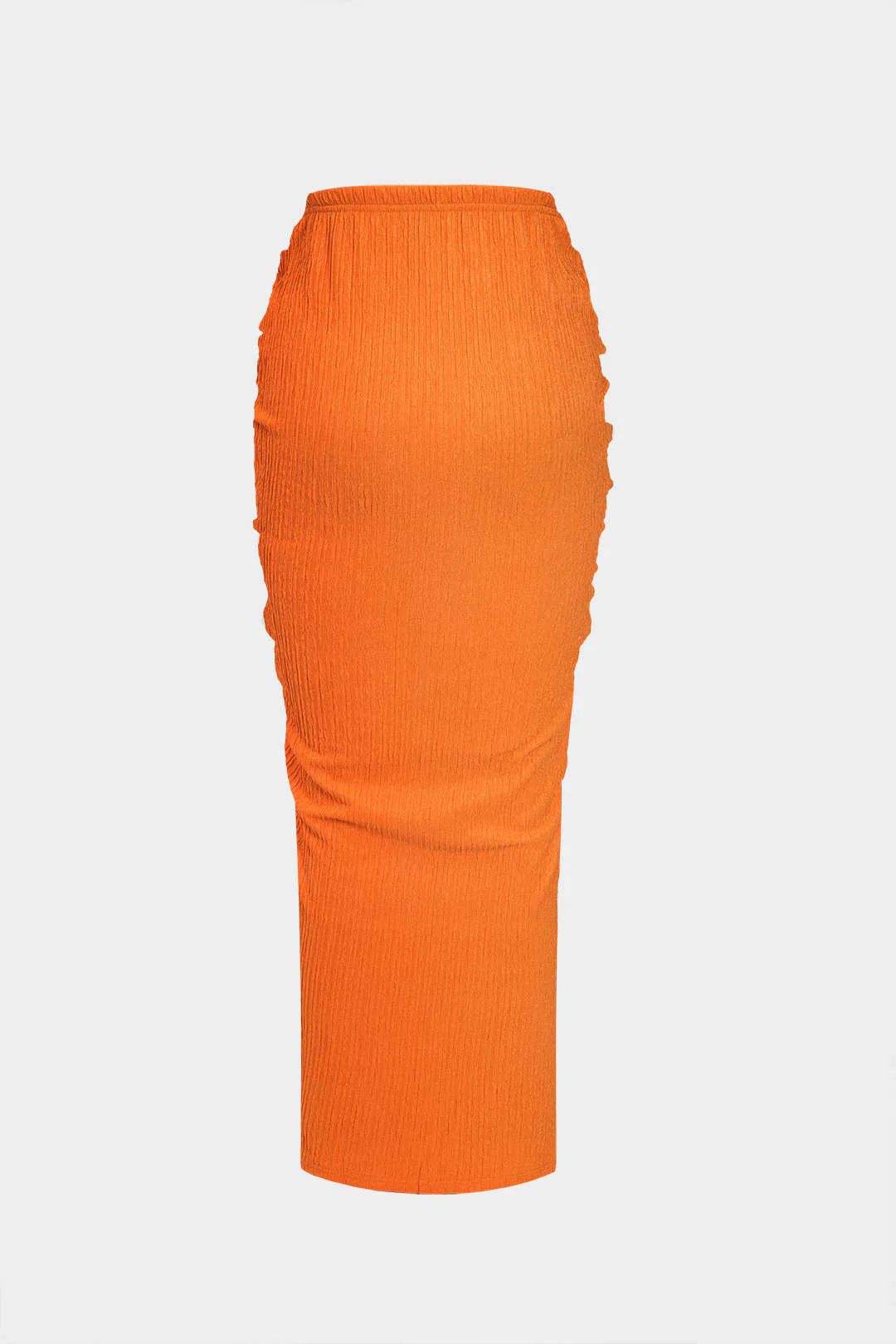 Textured Cropped Top and Drawstring Ruched Skirt Outfit Set