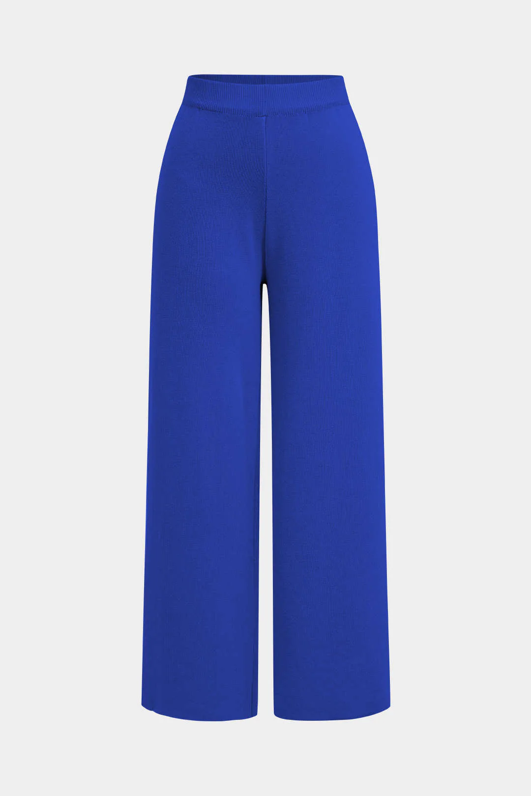 Button-Design Knit Cardigan and Wide-Leg Pants Set