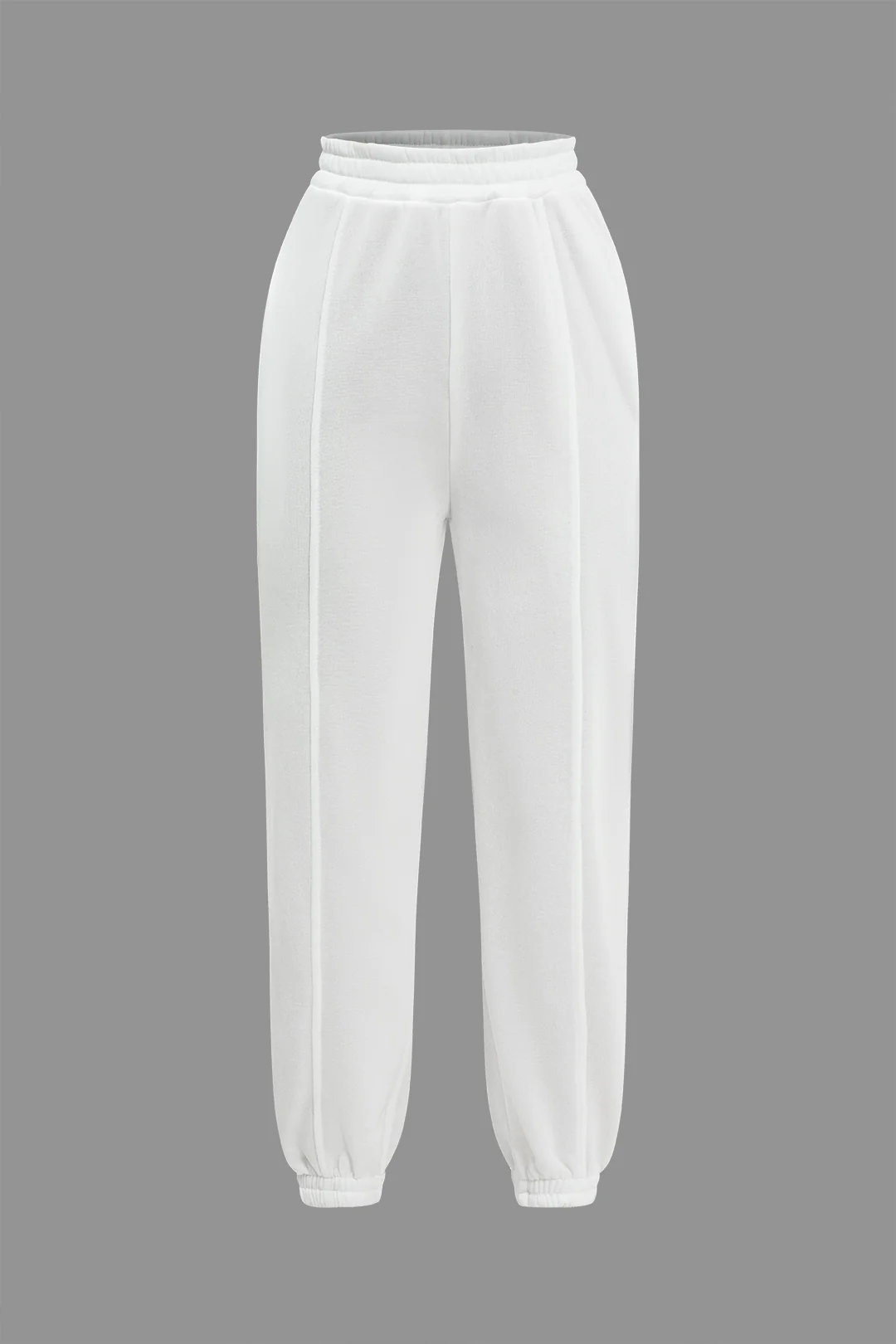 Solid Hooded Cut-Out Sweatshirt and Elastic Pants Combo