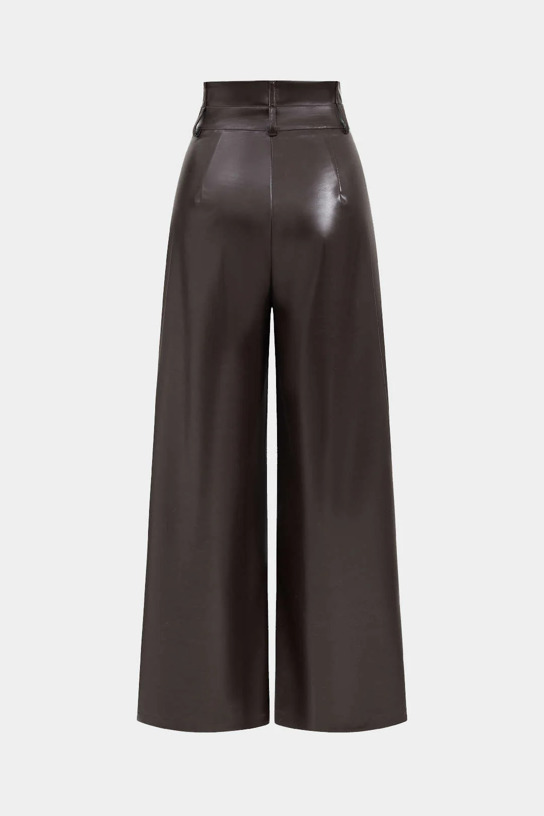 Faux Leather High-Waisted Trousers