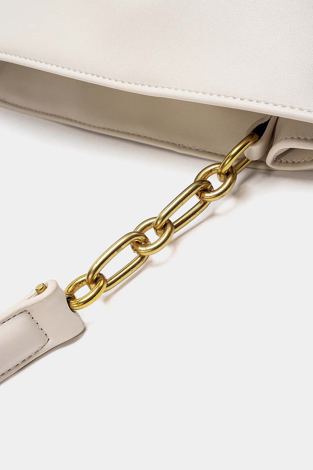 Leather Ruched Belt Buckle Tote Bag