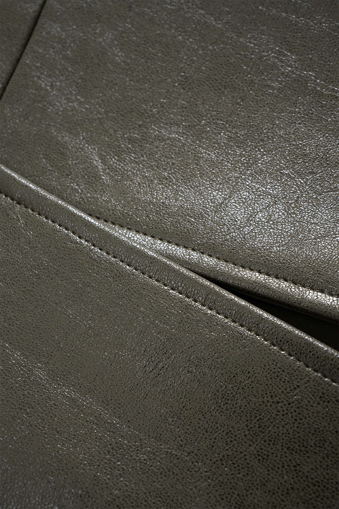 Faux Leather Ruched Slit Skirt