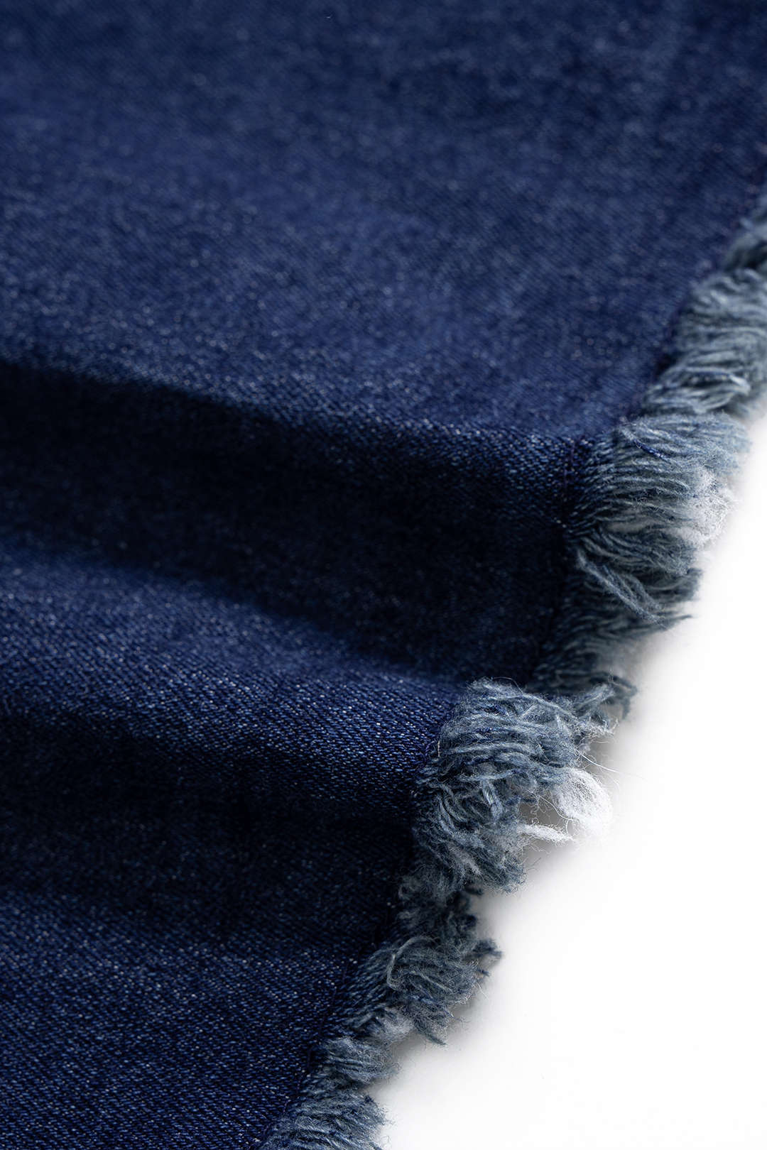 Denim Frayed Shirred Tube Top And High Waist Mermaid Skirt Set