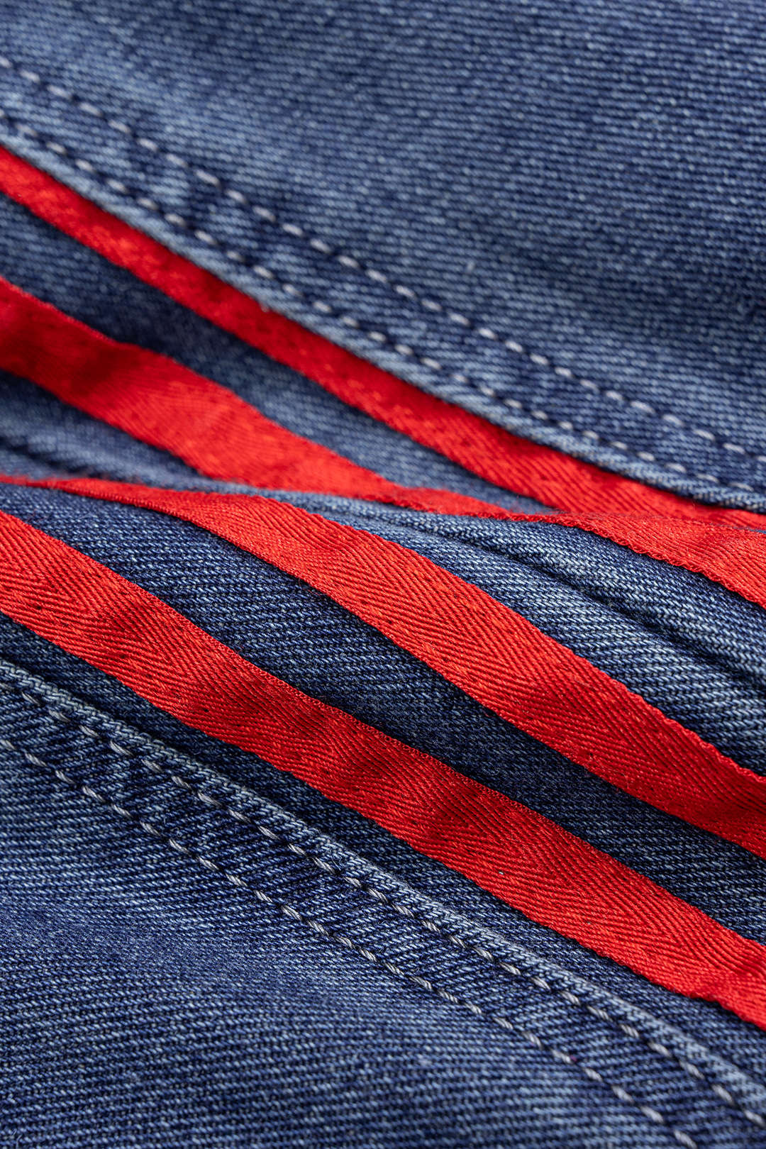 Denim Contrast High Waist Pocket Jeans