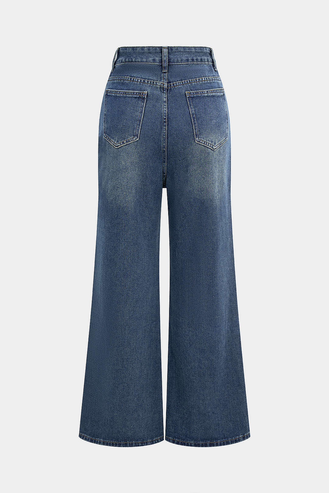 Denim Washed Straight Leg Jeans