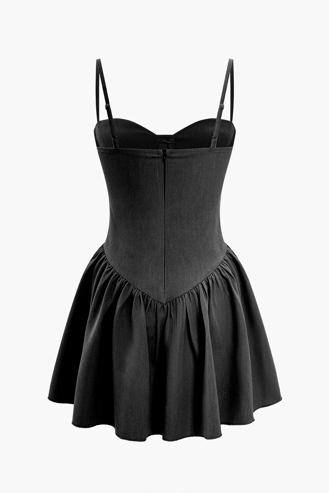 Ruched Bustier Denim Cami Dress