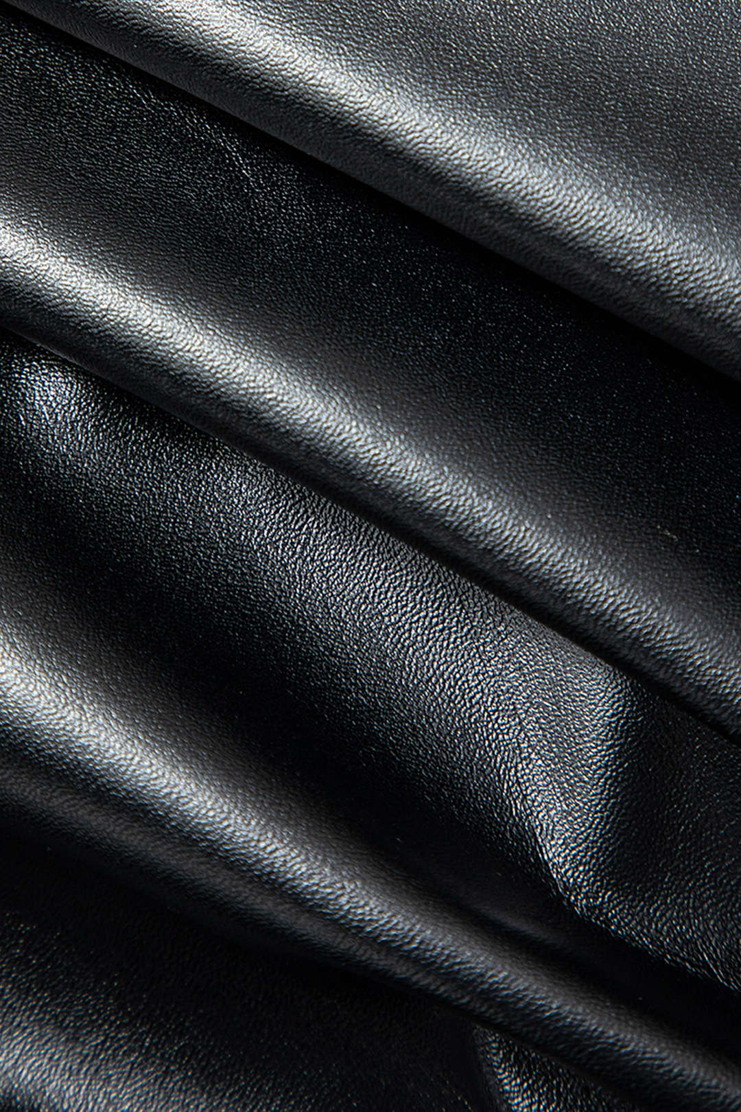 Solid Zipper Hooded Artificial Leather Jacket