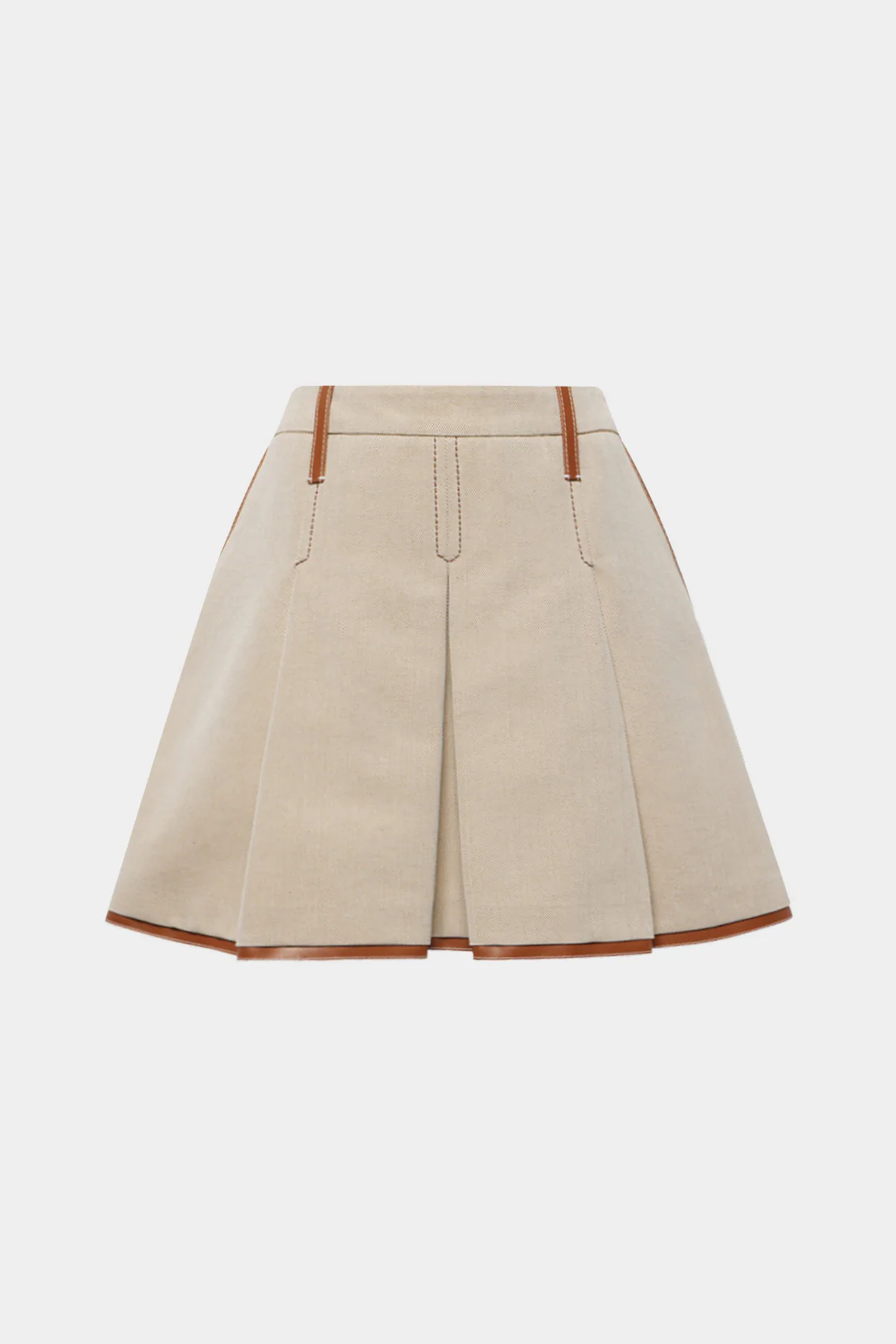 Contrast Pleated  Mini Skirt
