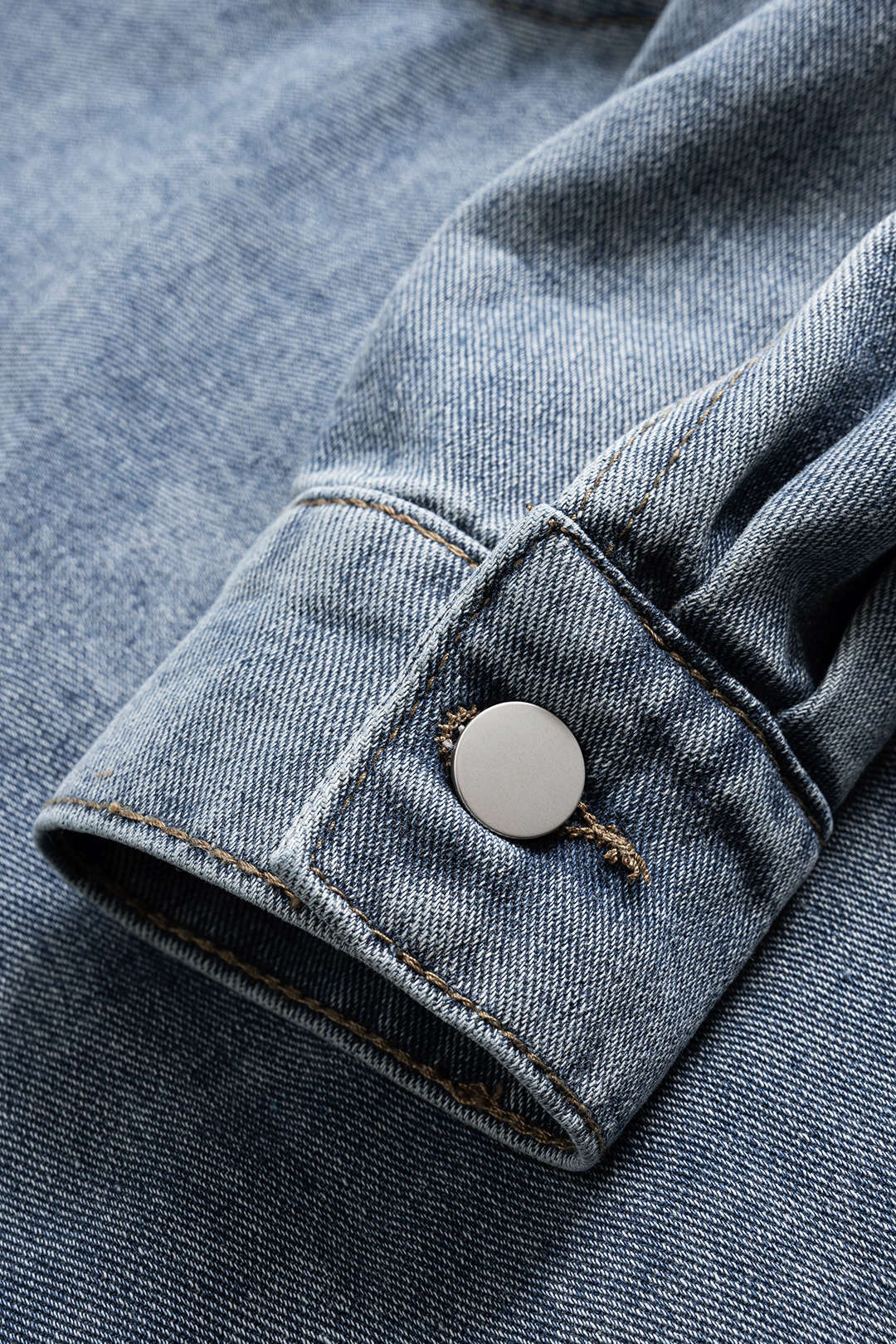 Denim Washed Button Long-Sleeve Shirt