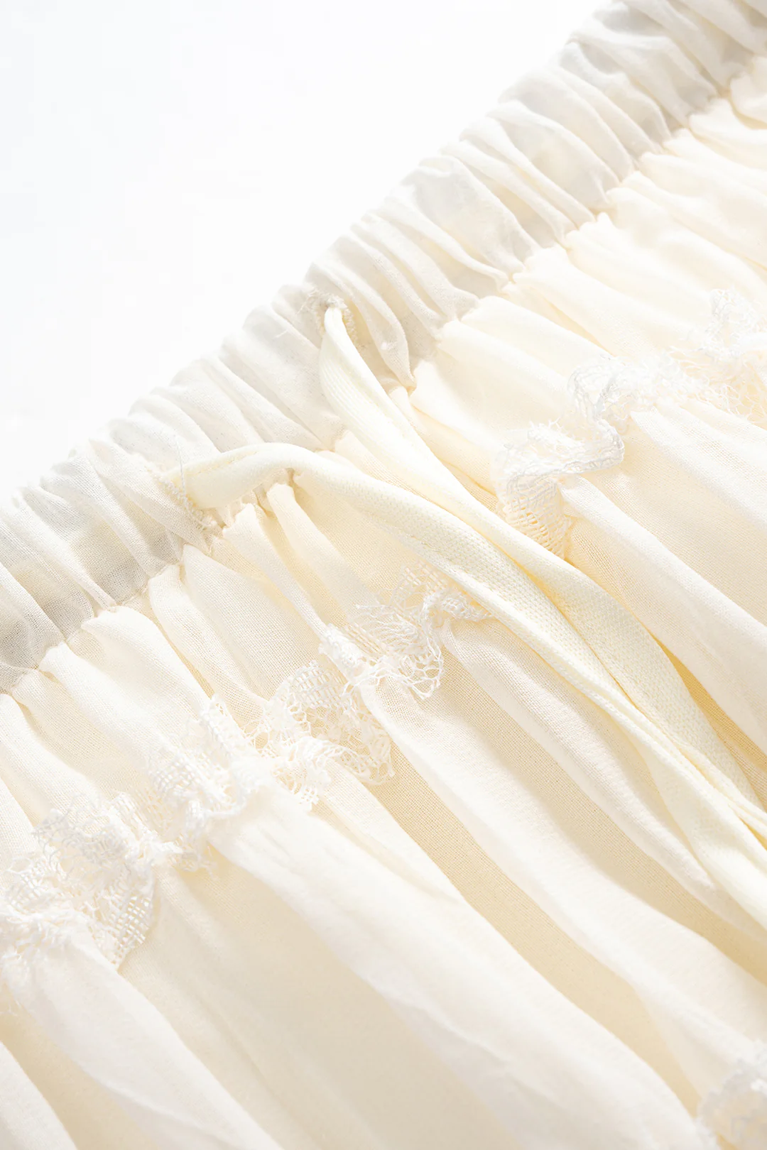 Chiffon Scallop Edge Short Sleeve Top And Tie-Up Skirt Set