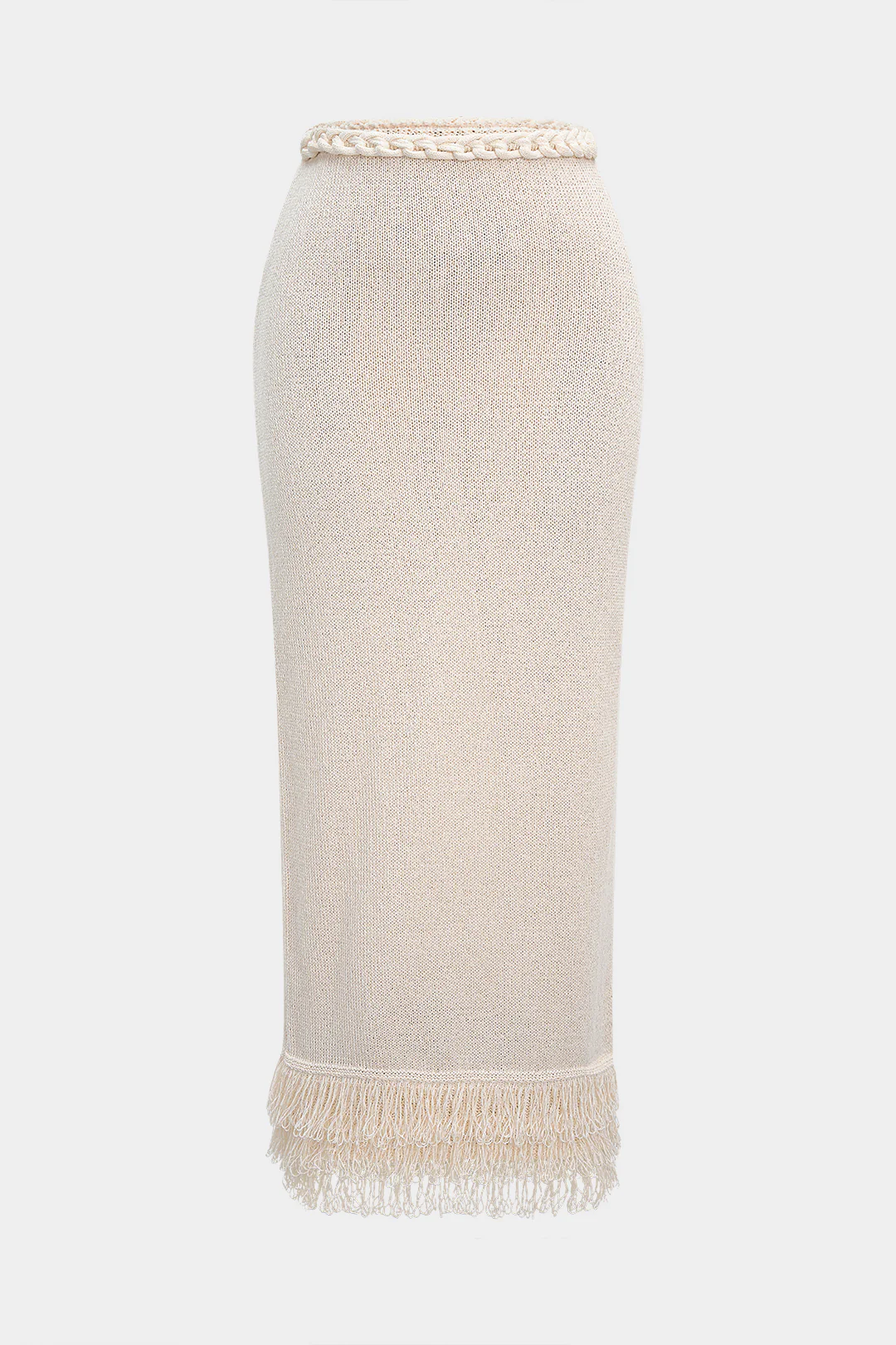 Knit Braided Fringes Skirt