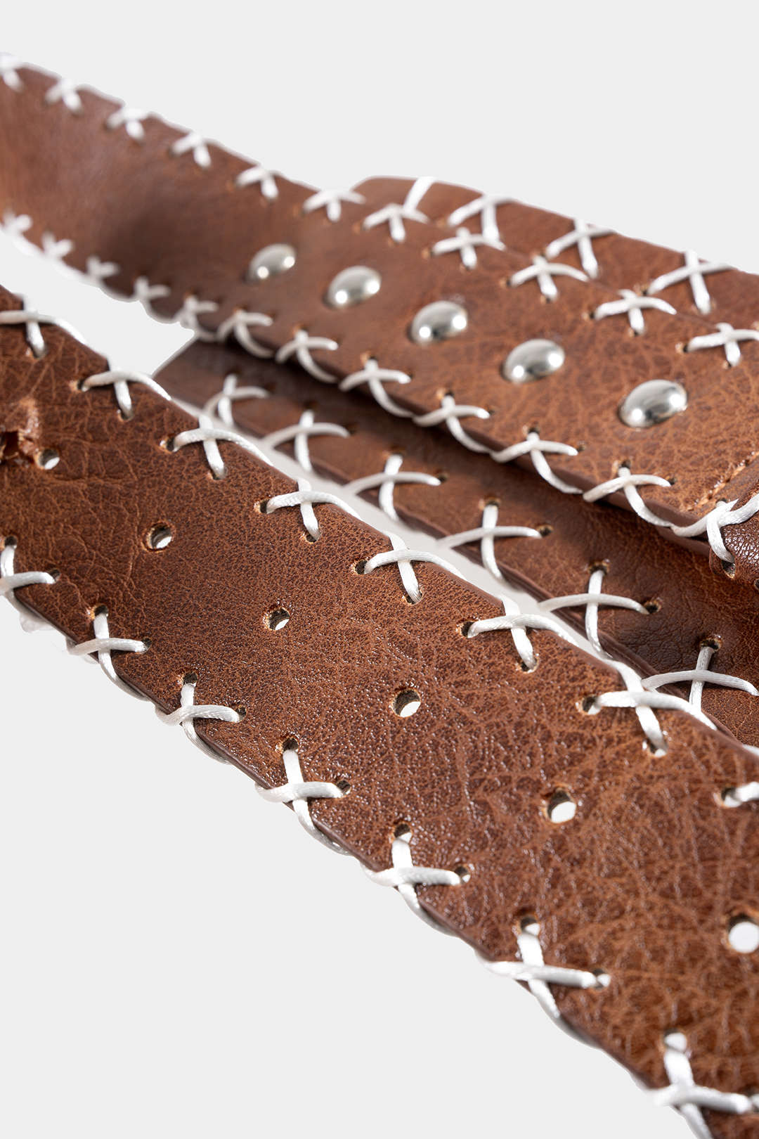 Metallic Buckle Faux Leather Corset