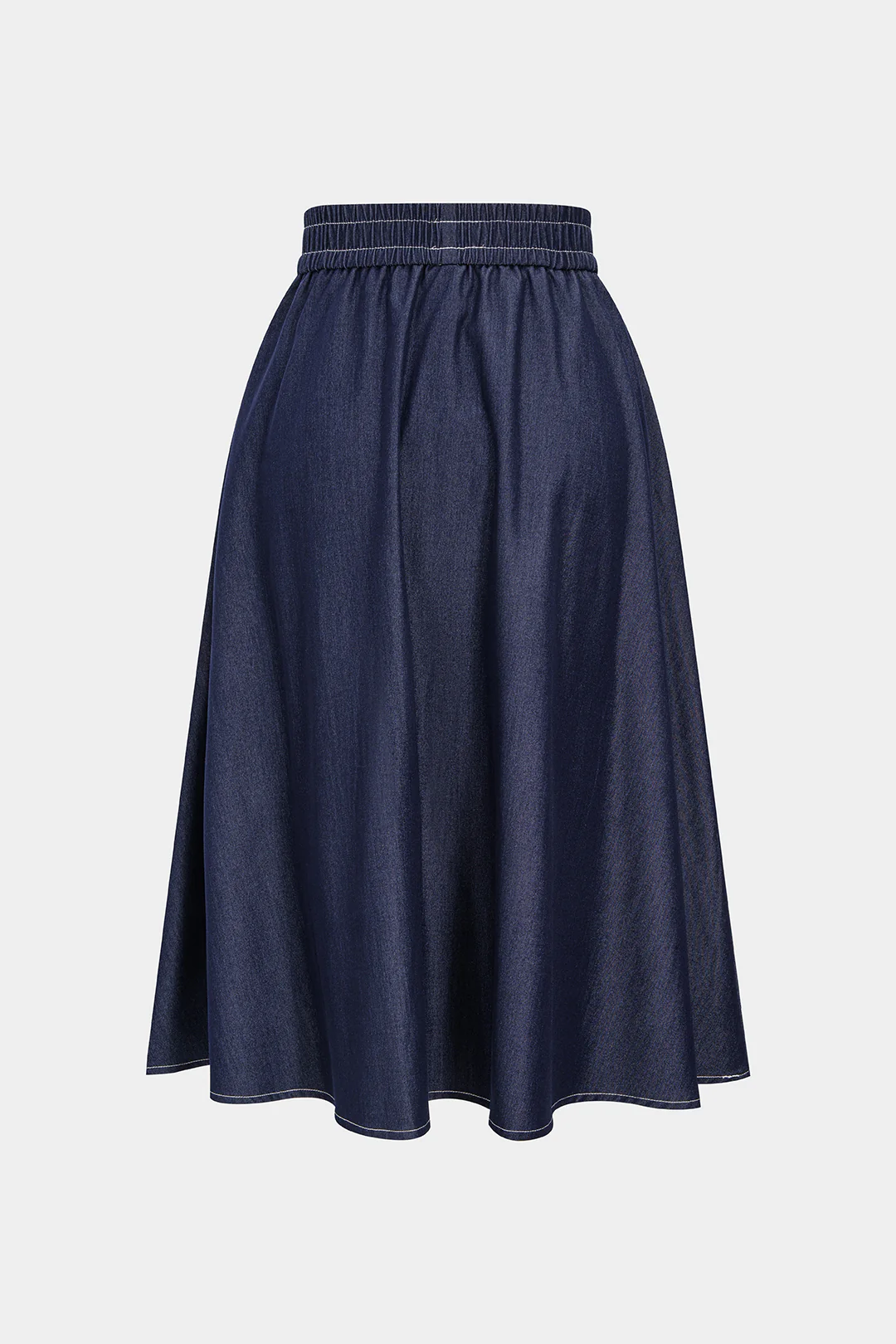 Shirred and Ruched High-Waisted Skirt