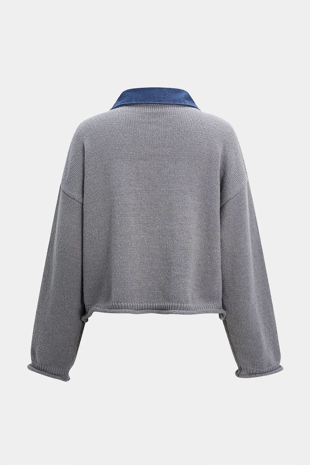 Knit Patchwork Long-Sleeve Top