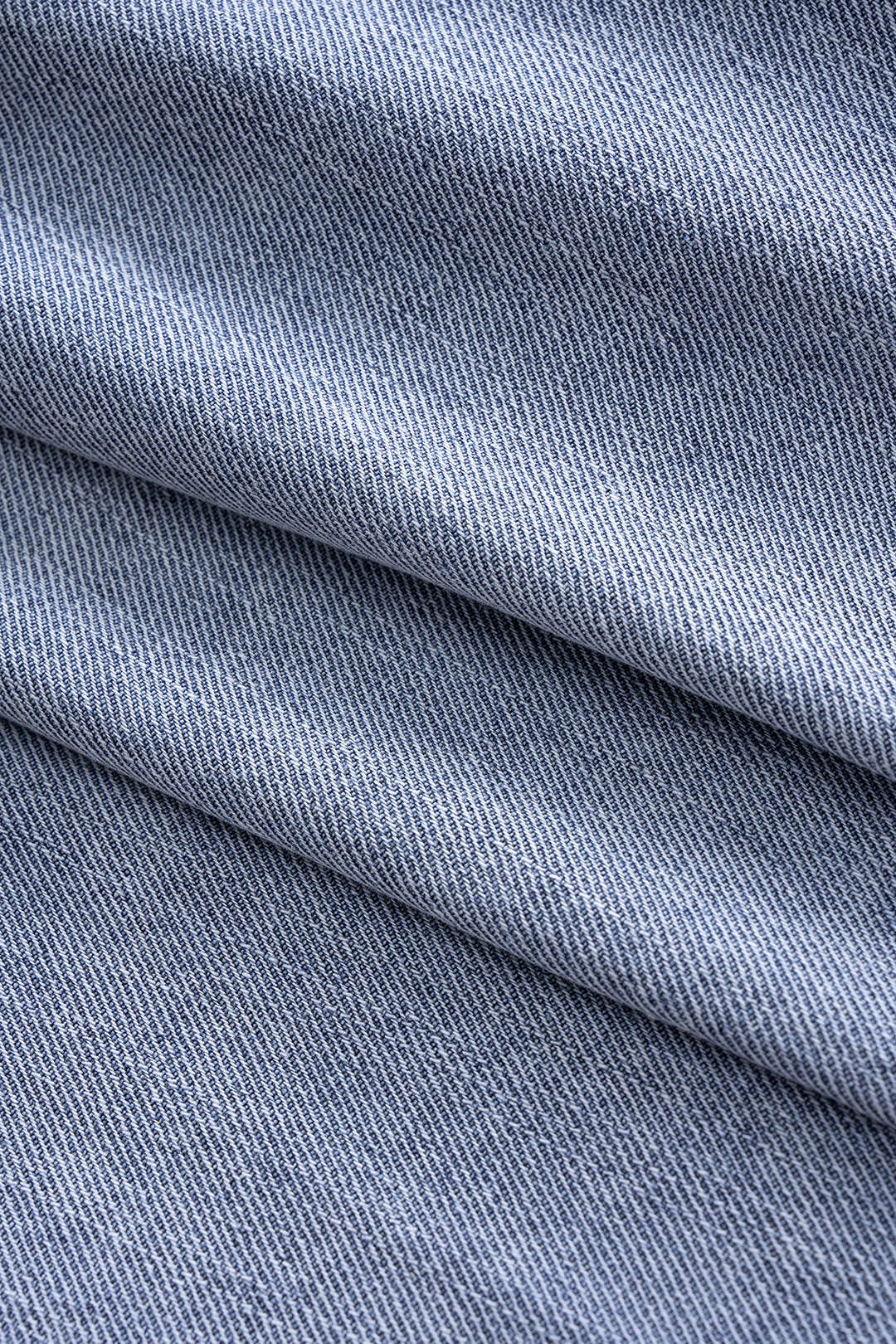 Denim Buttoned Shirred Short-Sleeve Dress