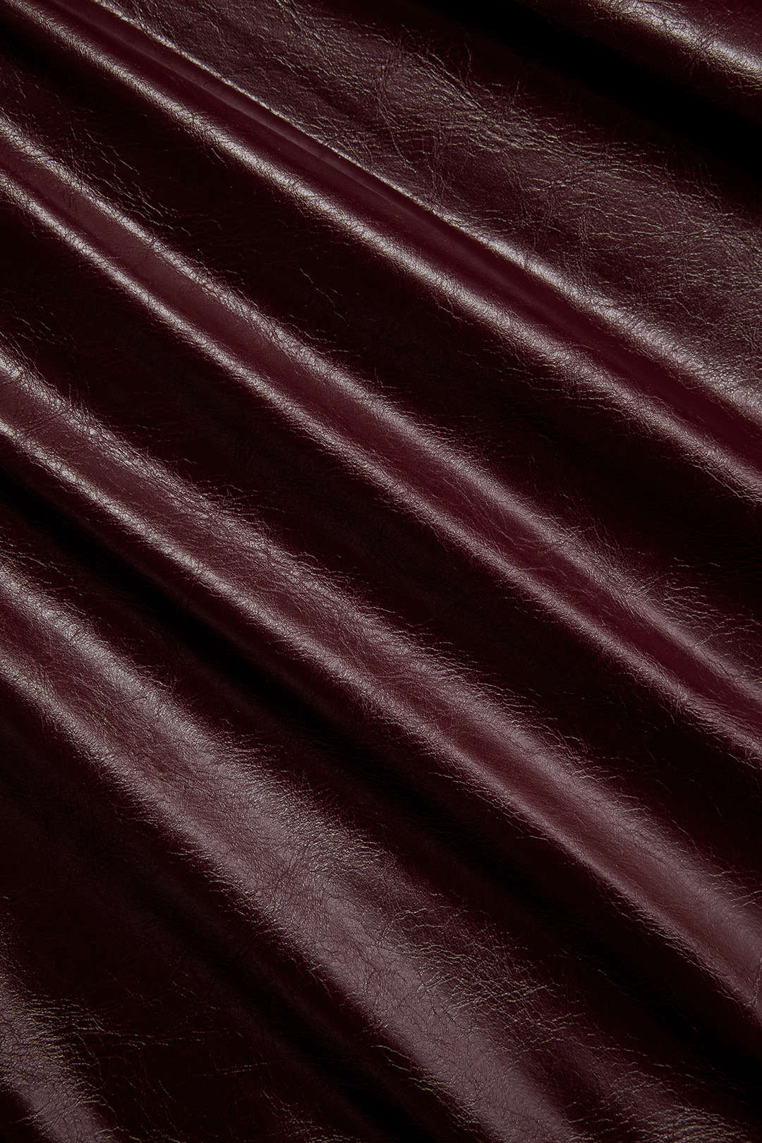 Faux Leather Side-Slit Skirt