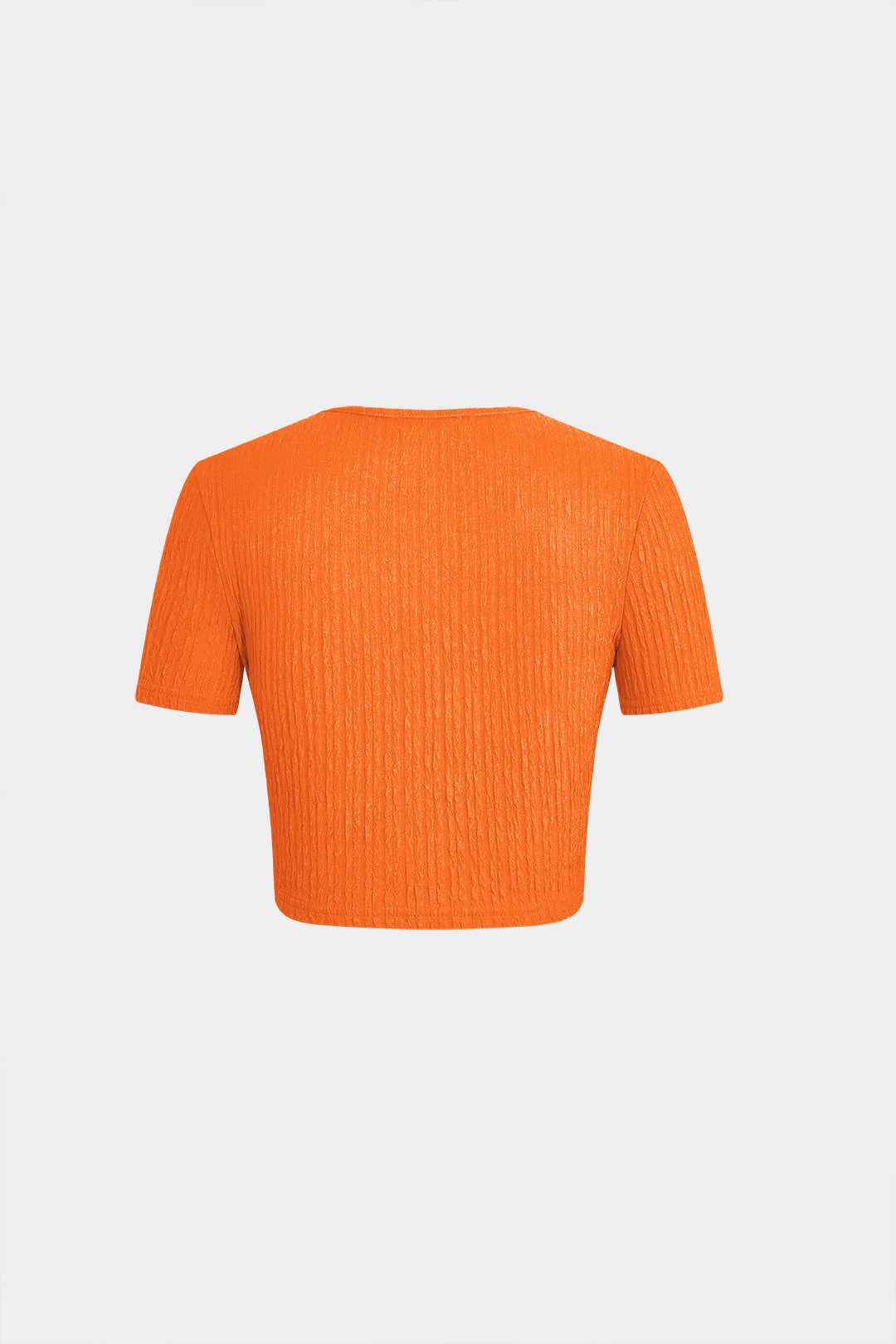 Textured Cropped Top and Drawstring Ruched Skirt Outfit Set