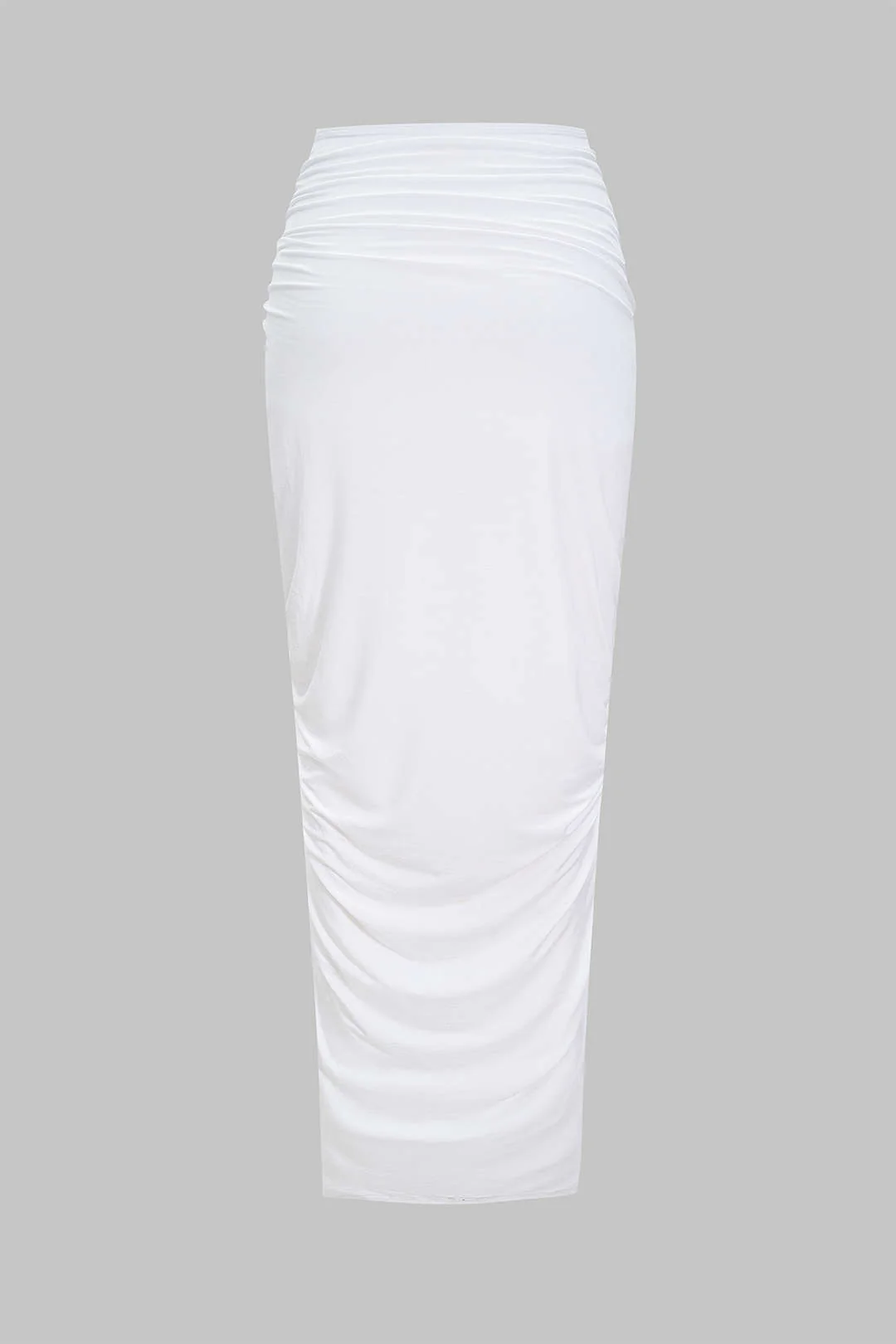 Asymmetrical Ruched Chain Side Slit Skirt